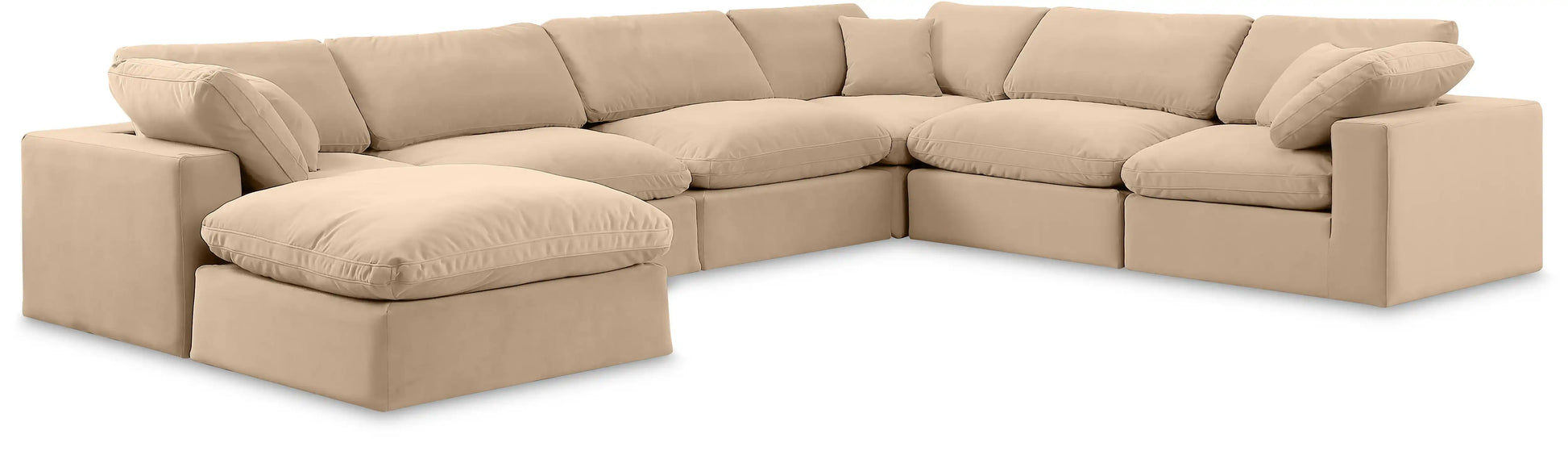 Comfy - 7 Piece Velvet Modular Sectional With Chaise - Best Buy Furniture