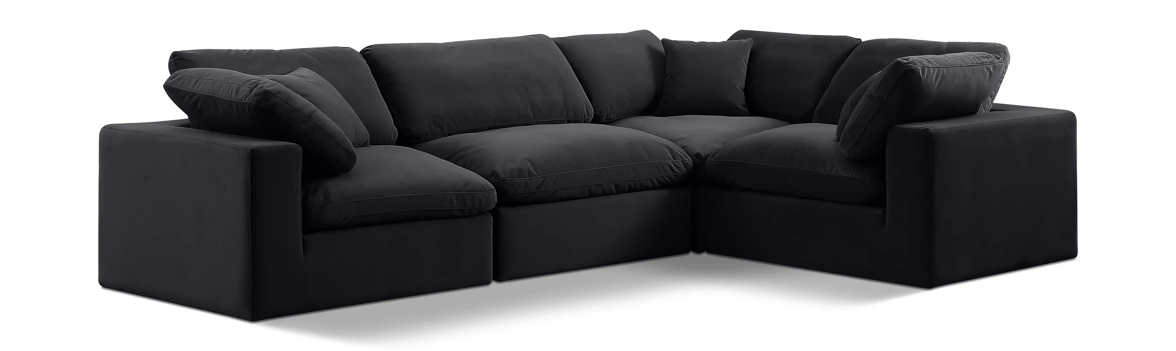 Comfy - 4 Piece Velvet Modular Sectional - Best Buy Furniture