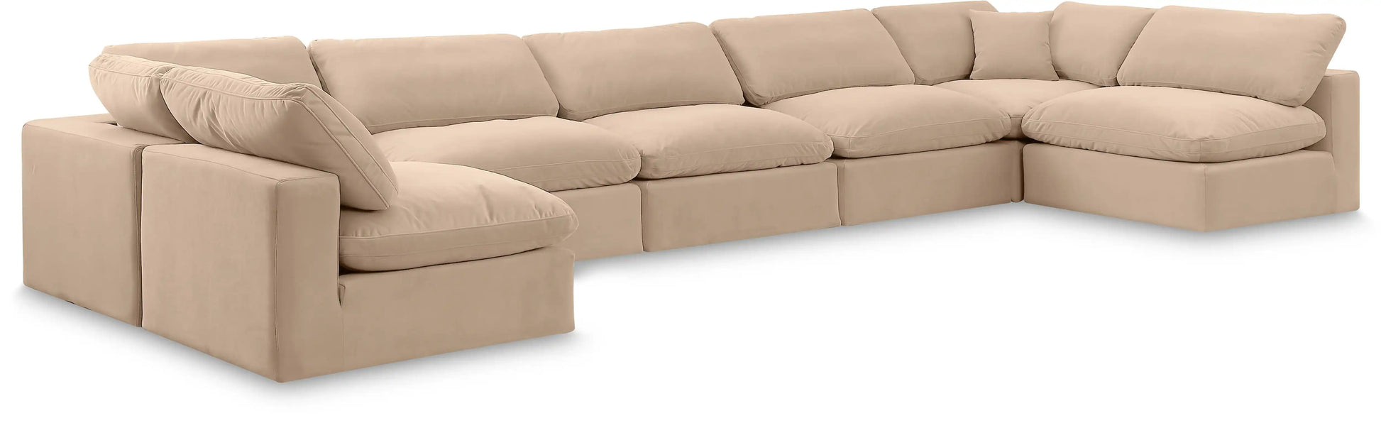 Comfy - 7 Piece Velvet Modular Armless Sectional - Best Buy Furniture