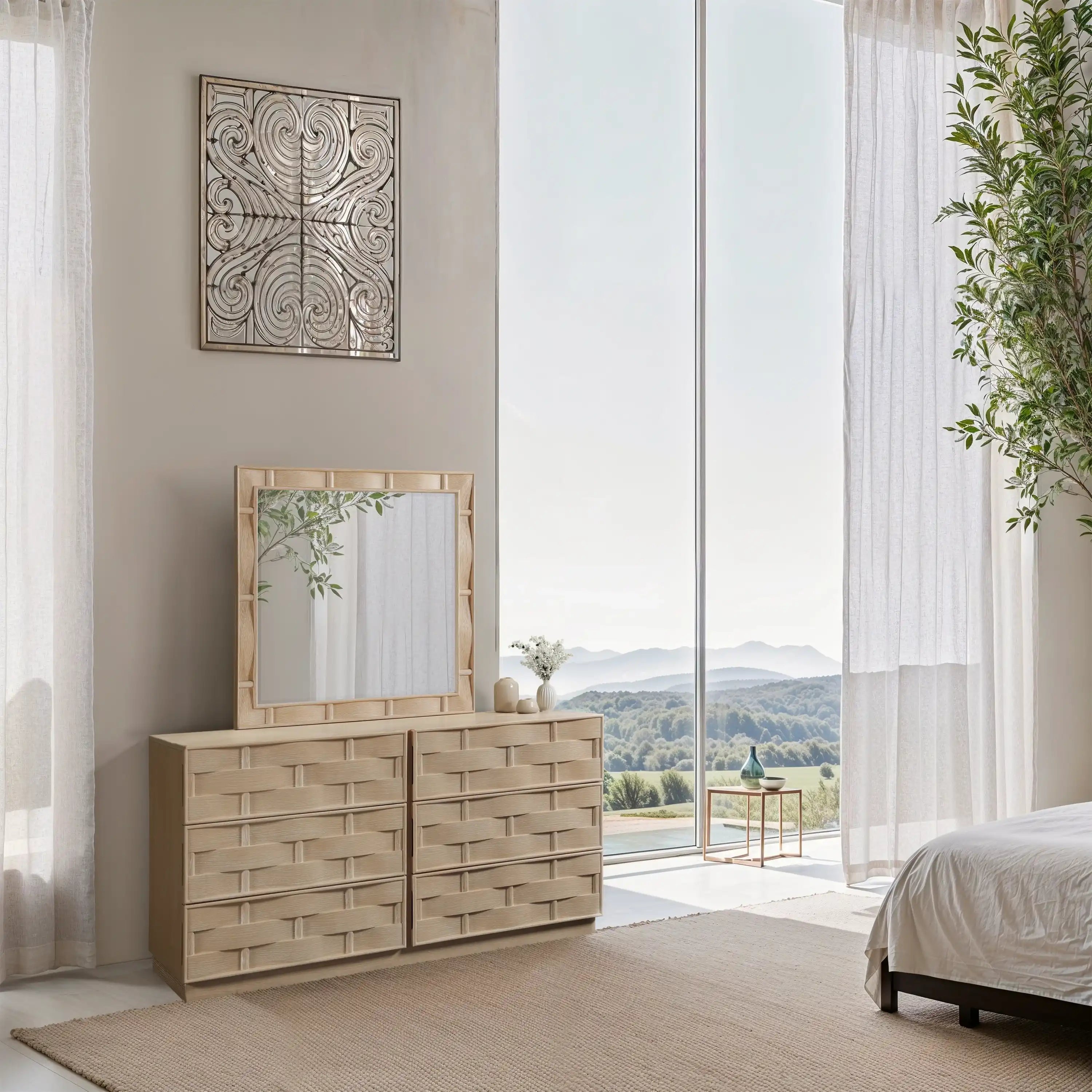 Weave Oak Veneer Dresser - Best Buy Furniture