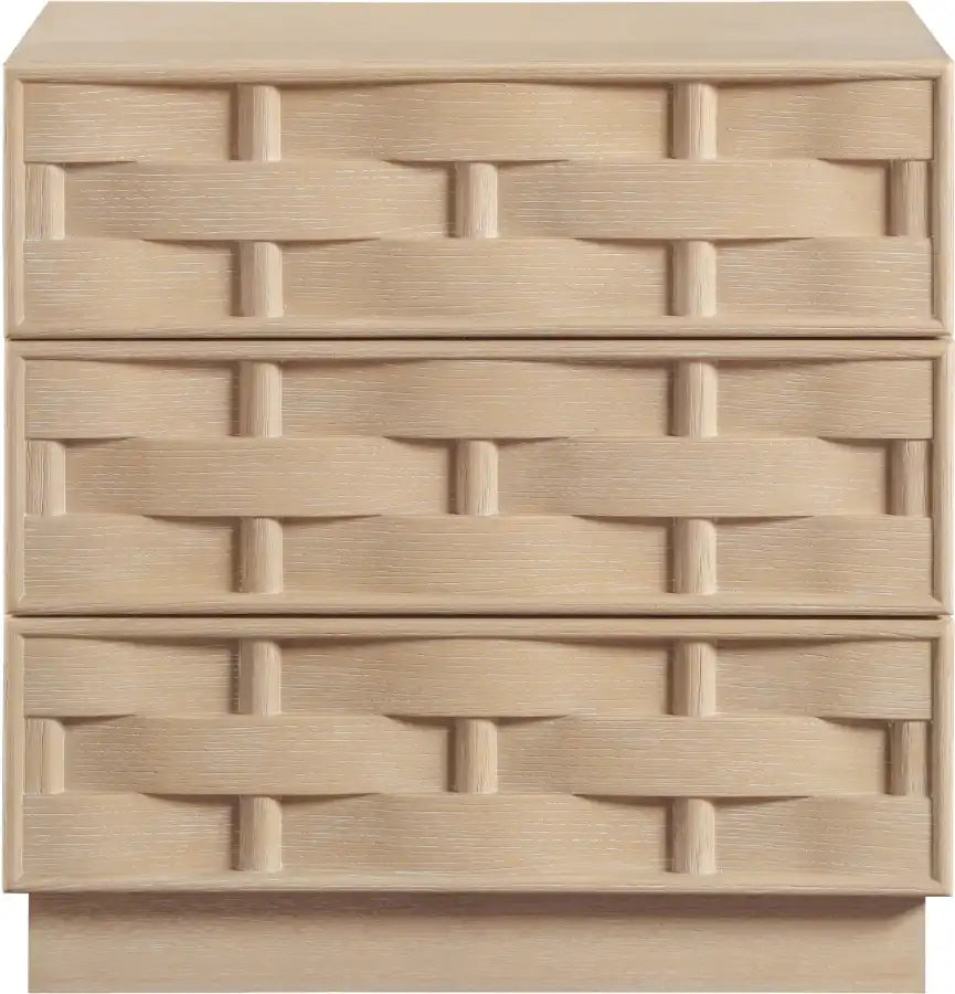 Weave Oak Veneer Nightstand - Best Buy Furniture