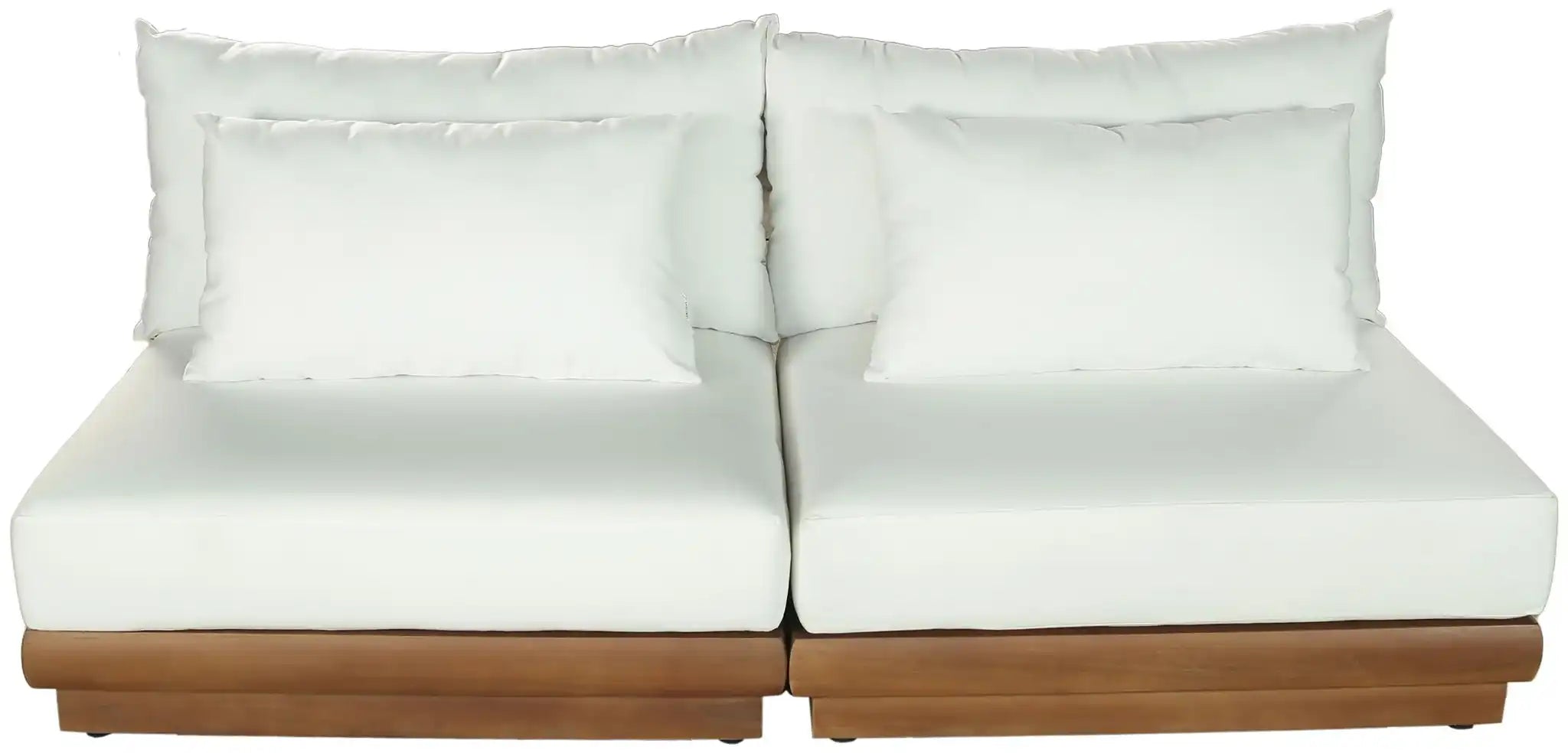 Mirella - 2 Piece Water Resistant Fabric 74" Upholstered Outdoor Patio Modular Armless Loveseat