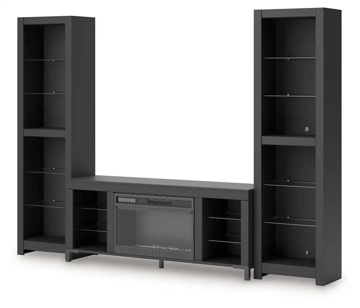 Cayberry - 3-Piece Entertainment Center With Electric Fireplace - Black - Best Buy Furniture