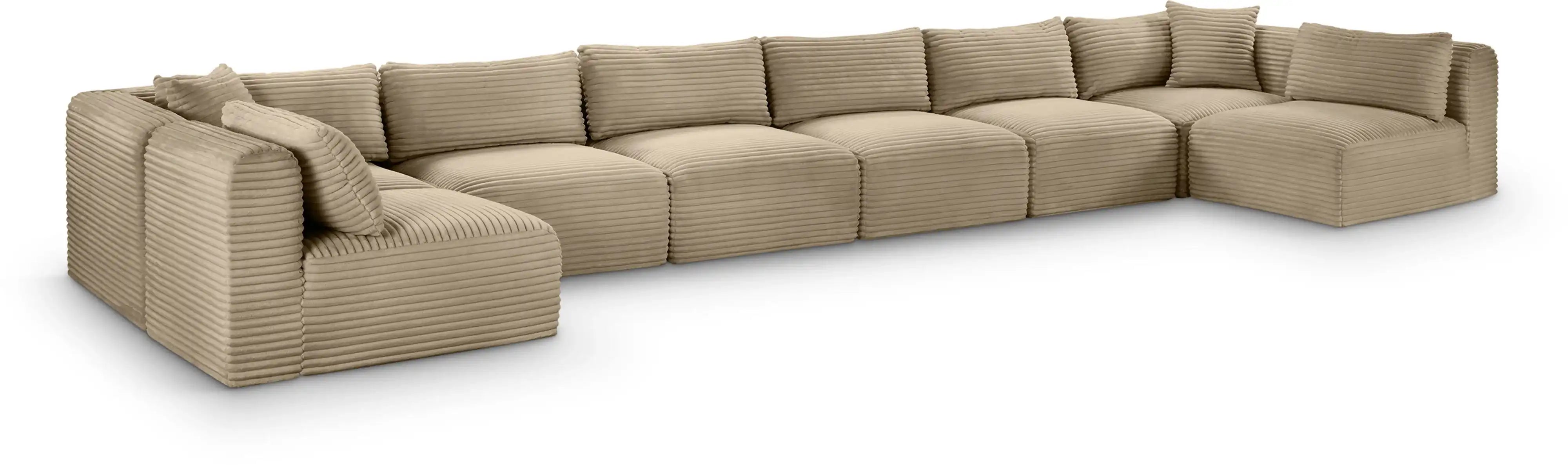 Shaggy - Fabric 8 Piece Modular U-Shaped Armless Sectional - Best Buy Furniture