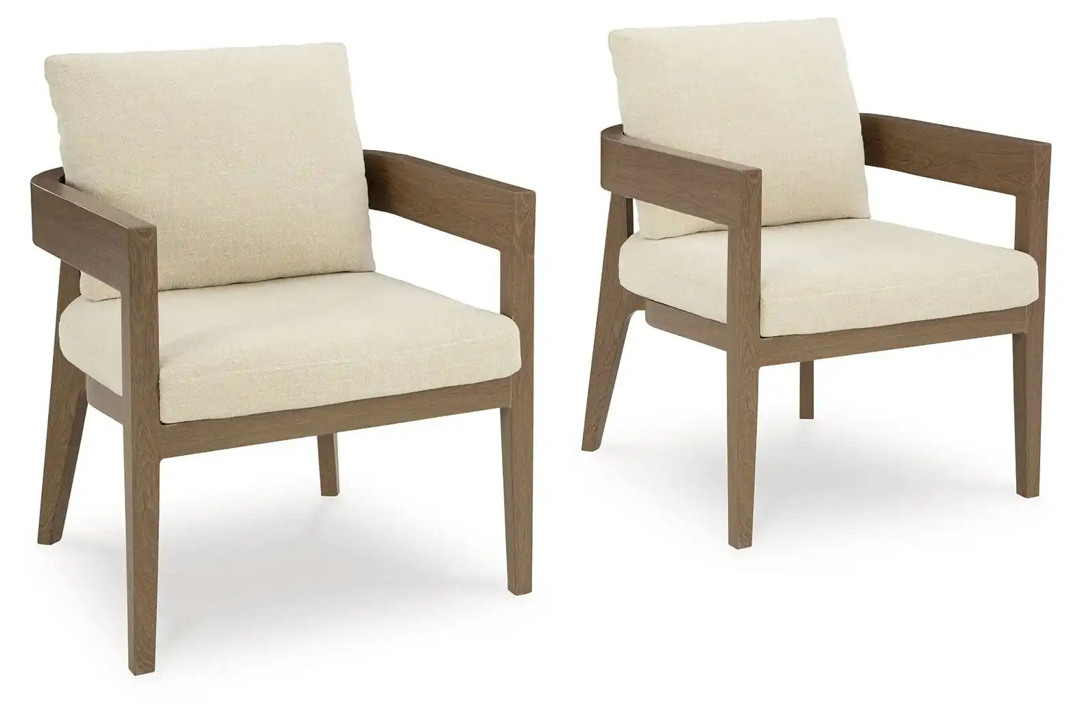 Serene Bay - Arm Chair With Cushion (Set of 2) - Dark Brown / White - Best Buy Furniture