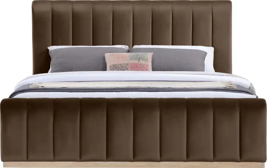 Amara Velvet Upholstered Bed King - Best Buy Furniture