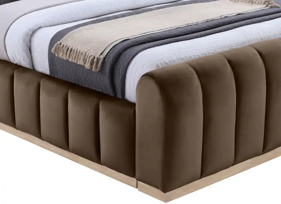 Amara Velvet Upholstered Bed King - Best Buy Furniture