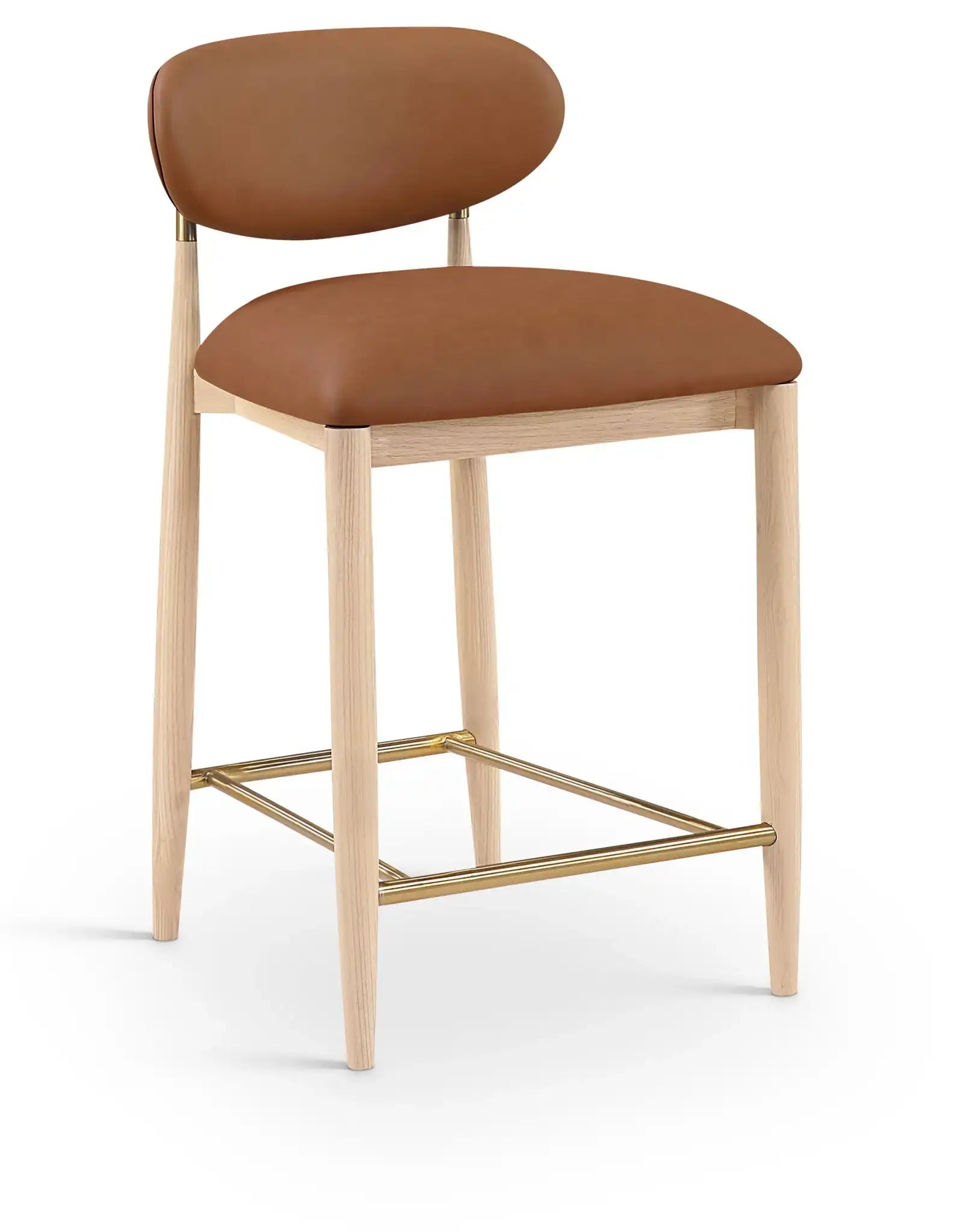 Riccio - Stool - Natural And Gold Frame - Best Buy Furniture