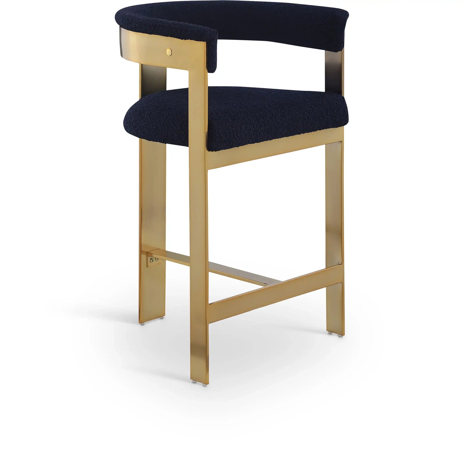 Romeo - Boucle Counter Stool With Gold Base (Set of 2) - Best Buy Furniture