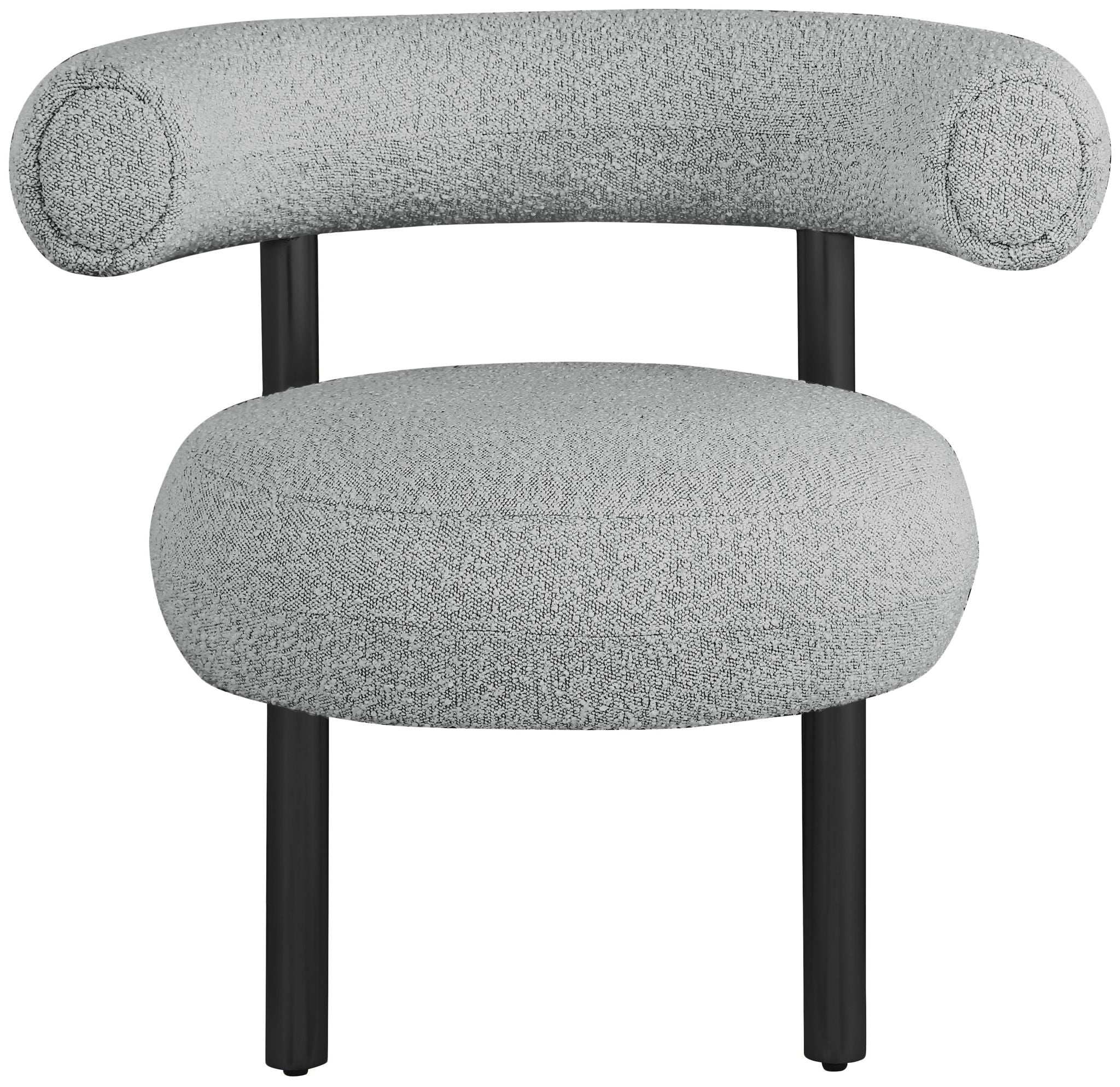 Bordeaux - Boucle Fabric Accent Chair With Black Legs