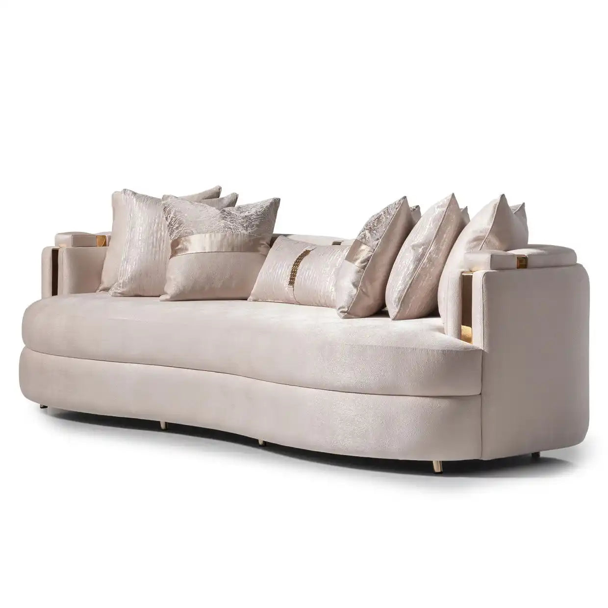 Carmela - Mansion Sofa - Almond/Gold - Best Buy Furniture