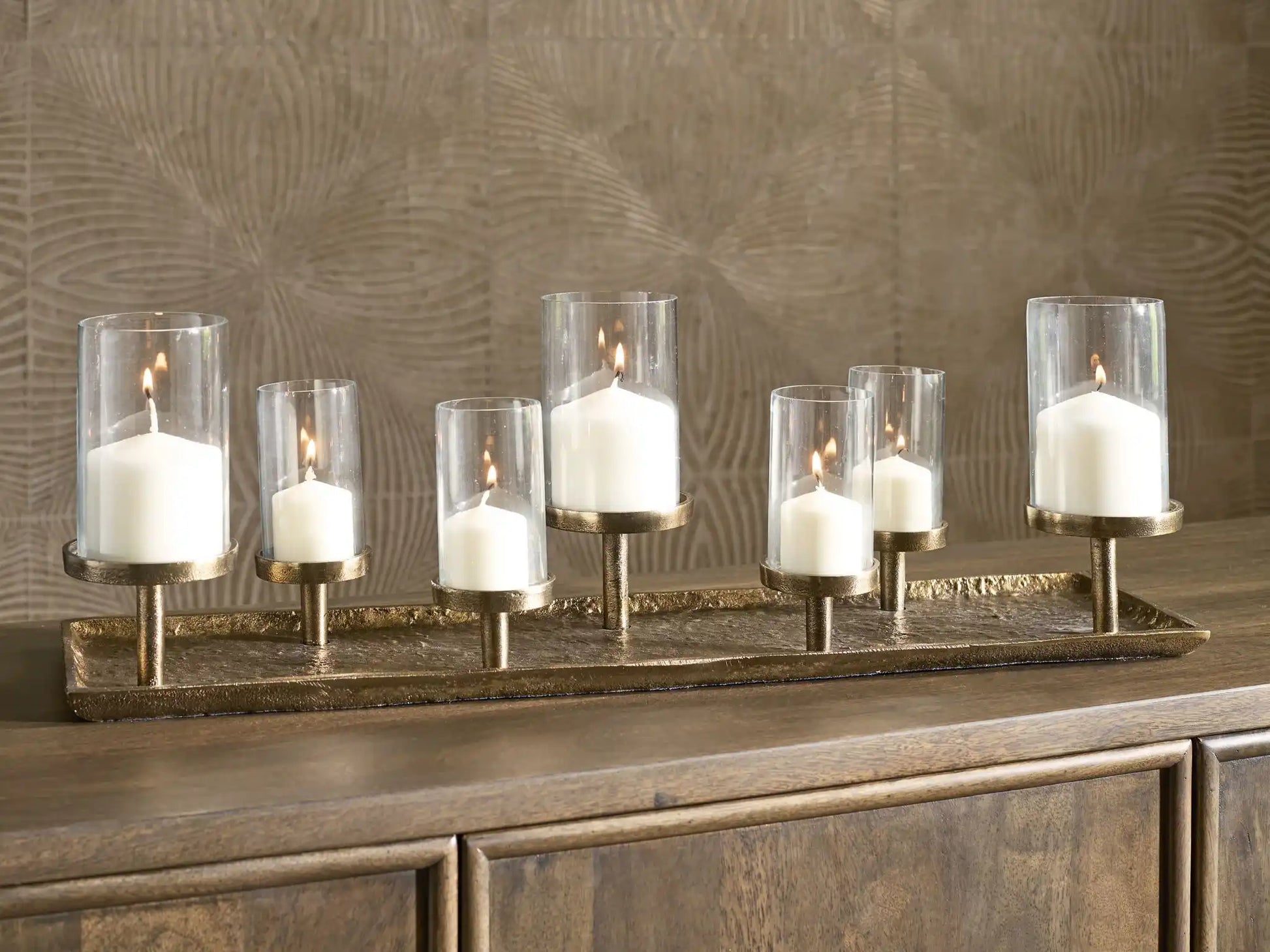 Wallmond - Candle Holder - Antique Brass Finish - Best Buy Furniture