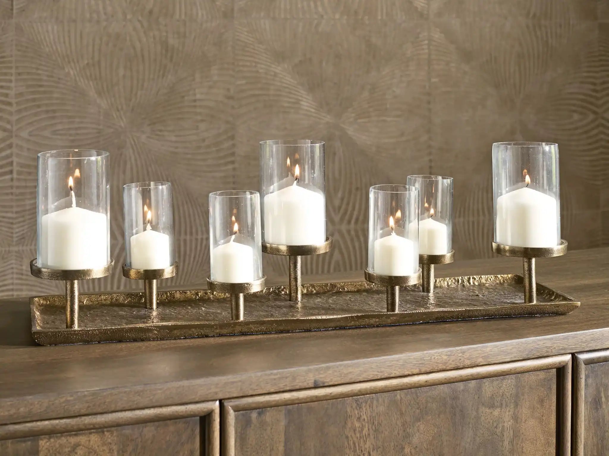 Wallmond - Candle Holder - Antique Brass Finish - Best Buy Furniture