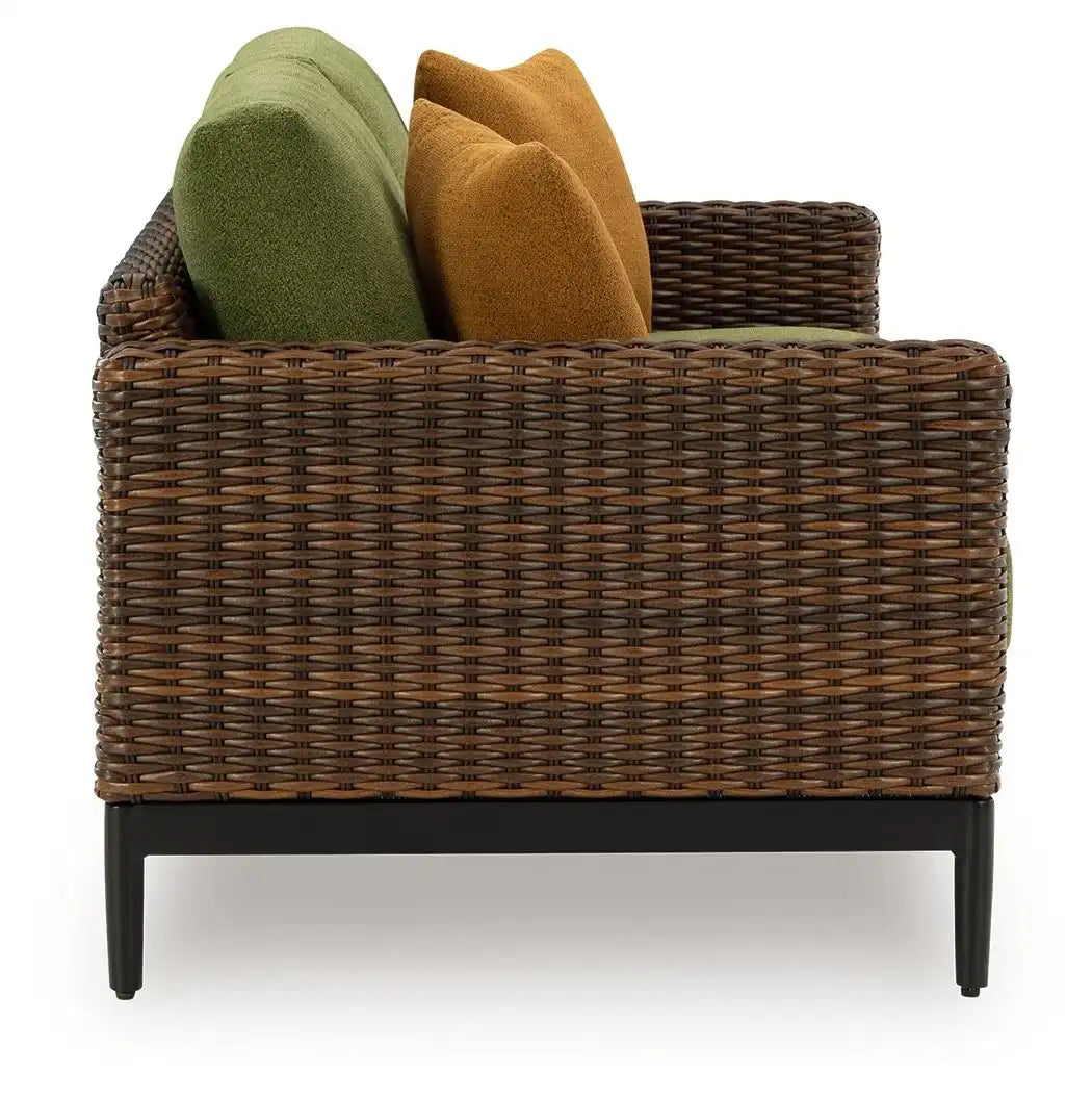 Horizon Hall - Loveseat With Cushion - Brown / Green - Best Buy Furniture