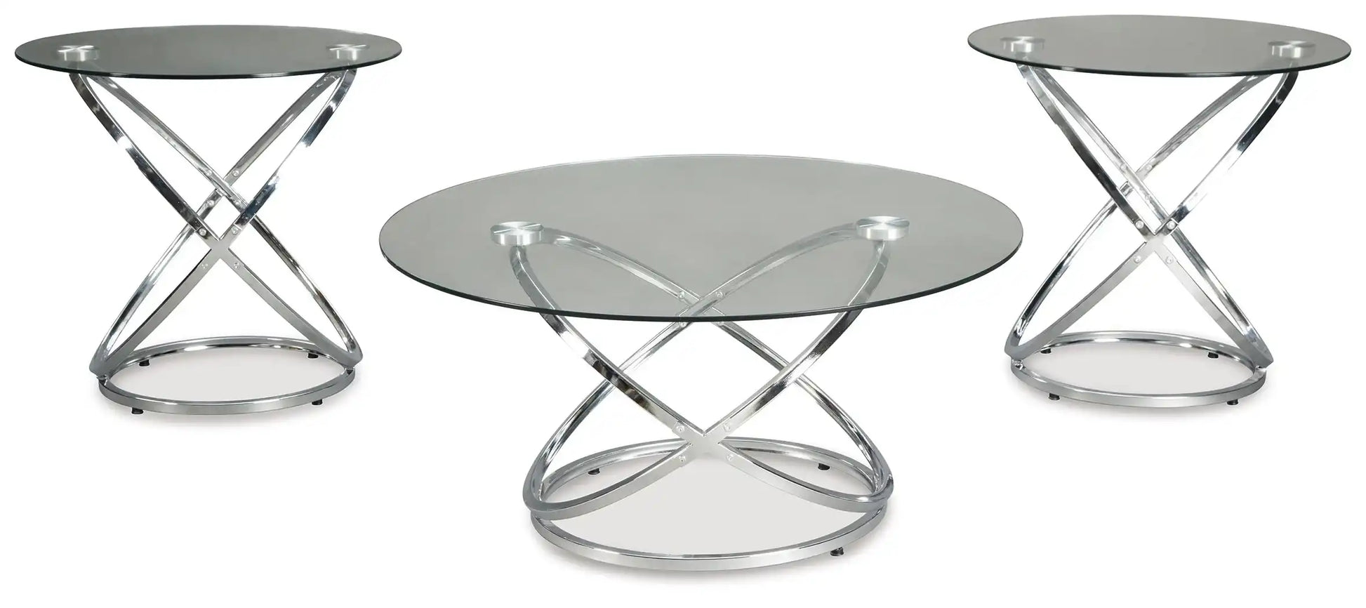 Hollynyx - Occasional Table Set (Set of 3) - Chrome Finish - Best Buy Furniture