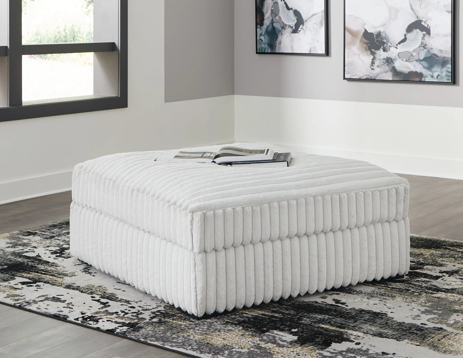 Stupendous - Oversized Accent Ottoman - Alloy - Best Buy Furniture