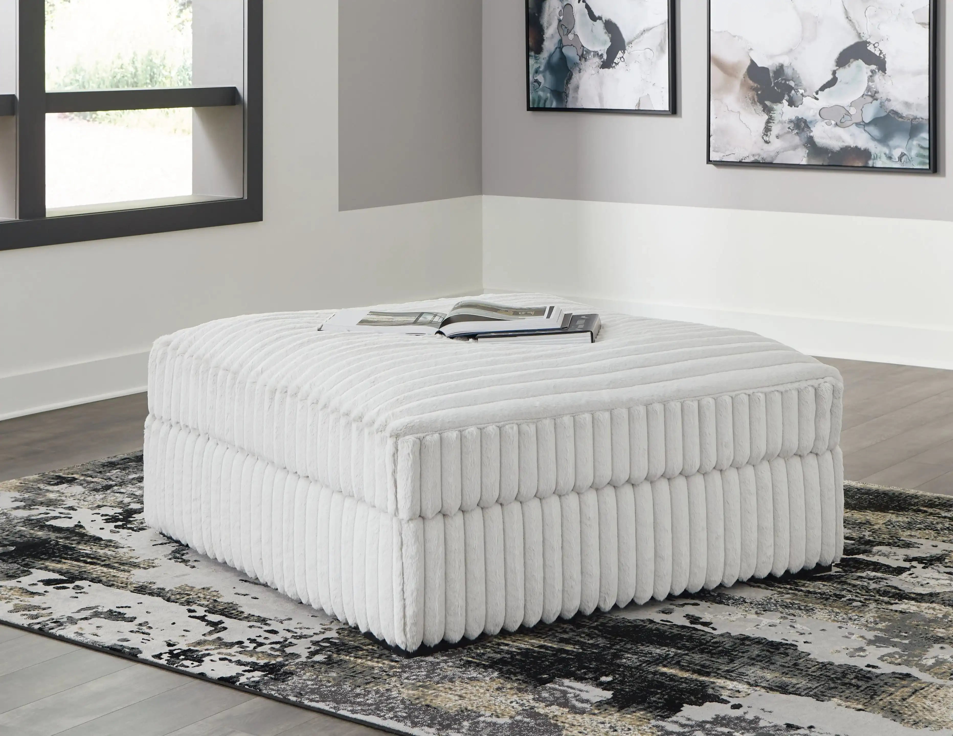 Stupendous - Oversized Accent Ottoman - Alloy - Best Buy Furniture