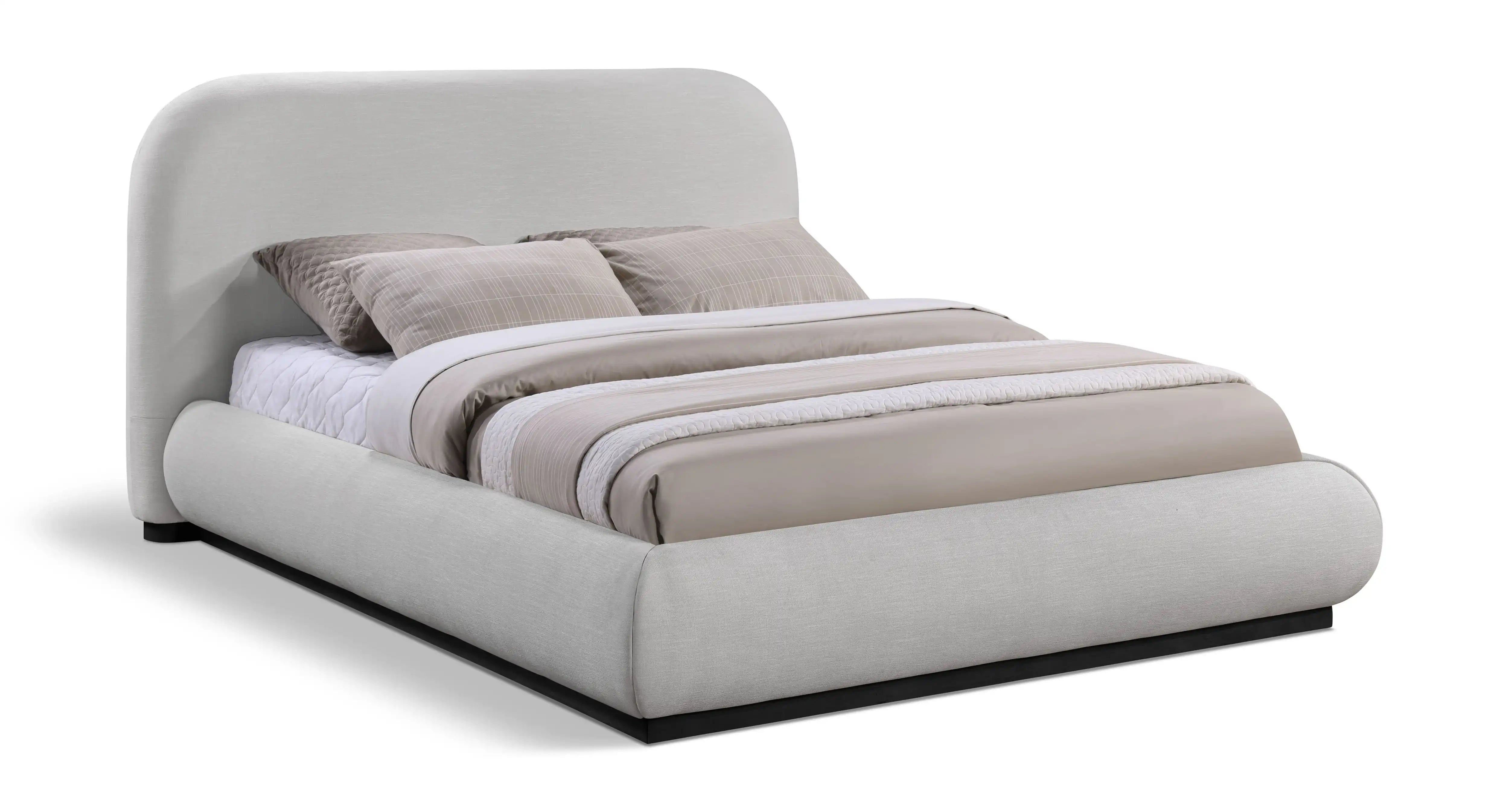 Vaughn - Chenille Bed With Black Base - Best Buy Furniture