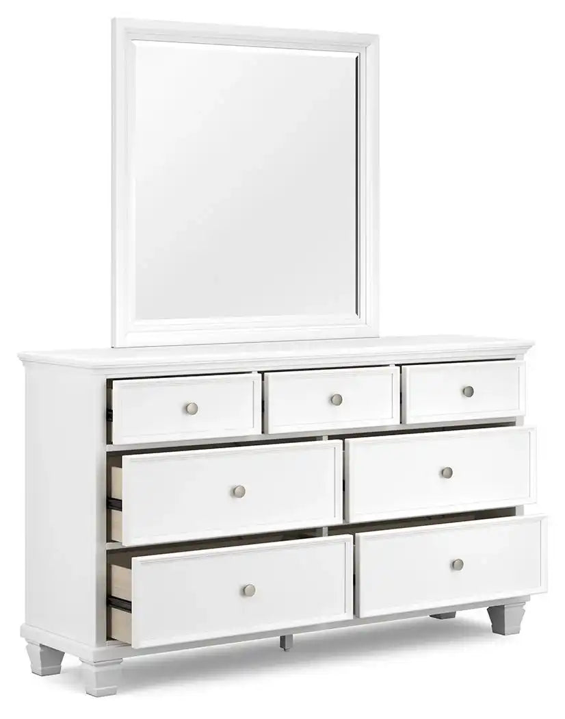 Fortman - Dresser And Mirror - White - Best Buy Furniture