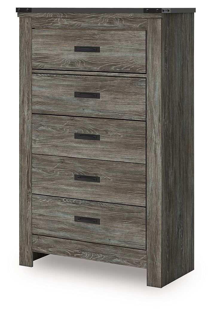 Frandern - Five Drawer Chest - Gray - Best Buy Furniture