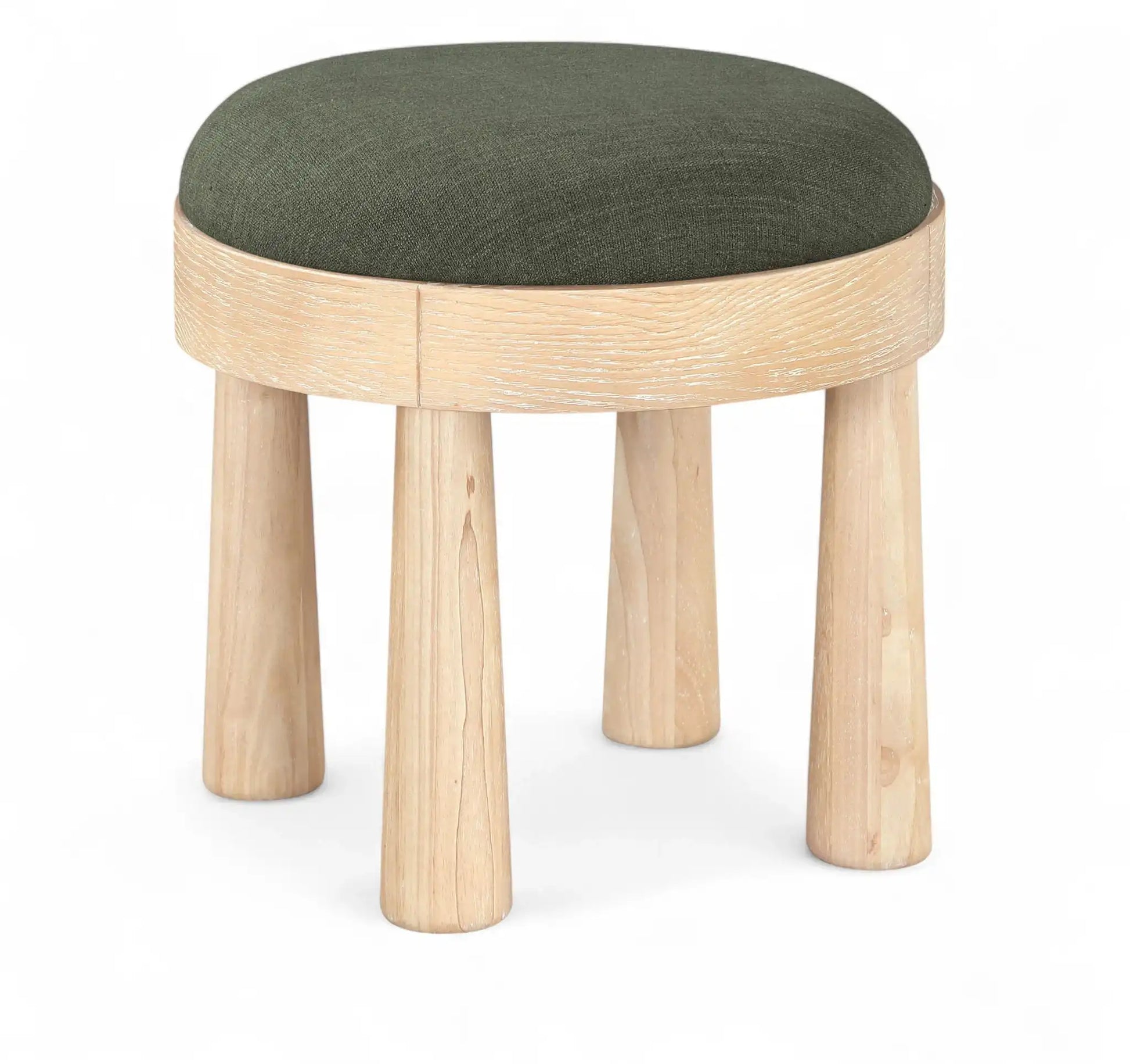 Larea - Linen Textured Fabric Ottoman - Natural Base - Best Buy Furniture