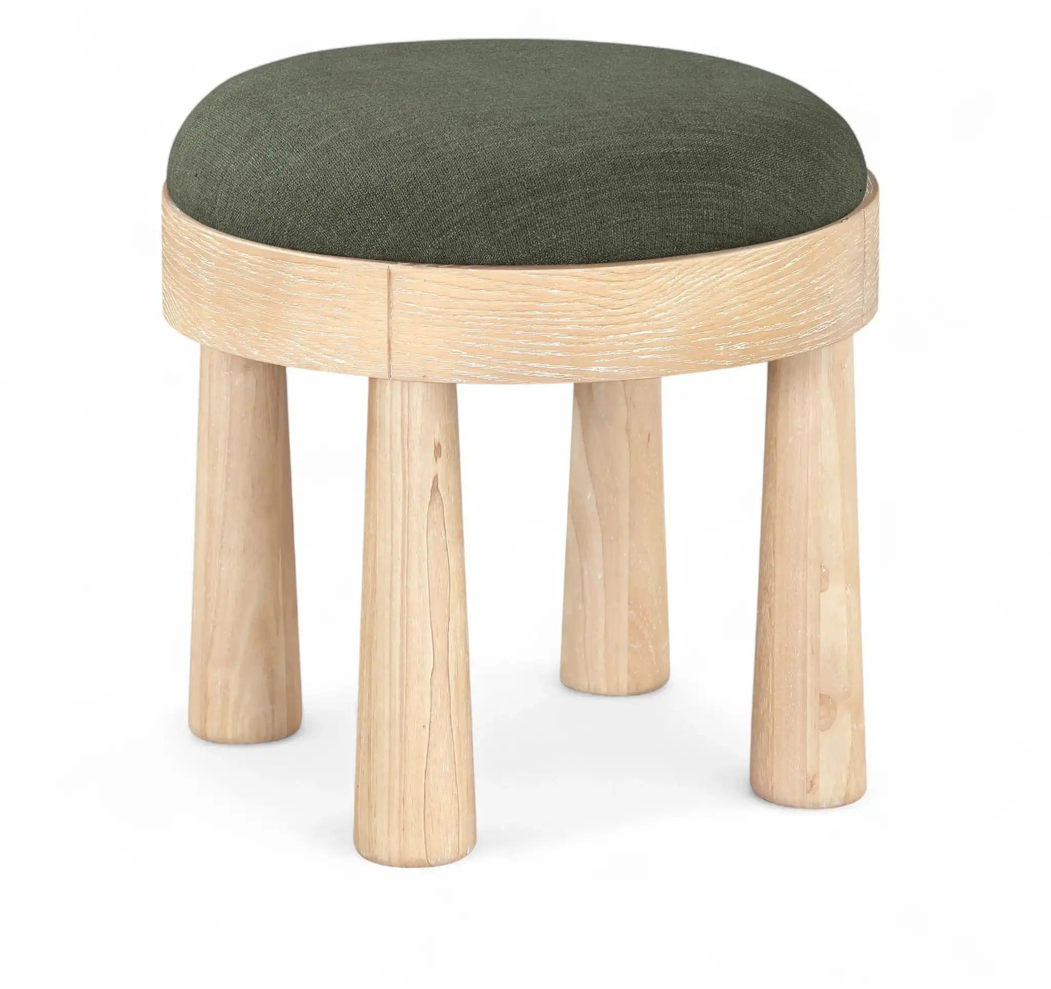 Larea - Linen Textured Fabric Ottoman - Natural Base - Best Buy Furniture