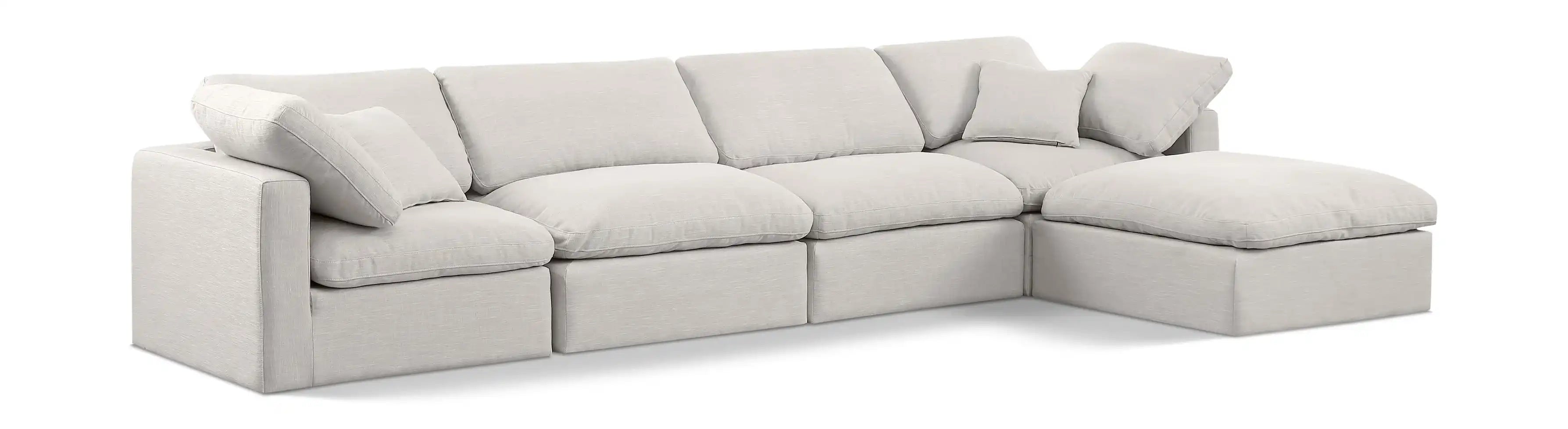 Indulge - Linen 5 Piece Modular Sectional With Chaise - Best Buy Furniture