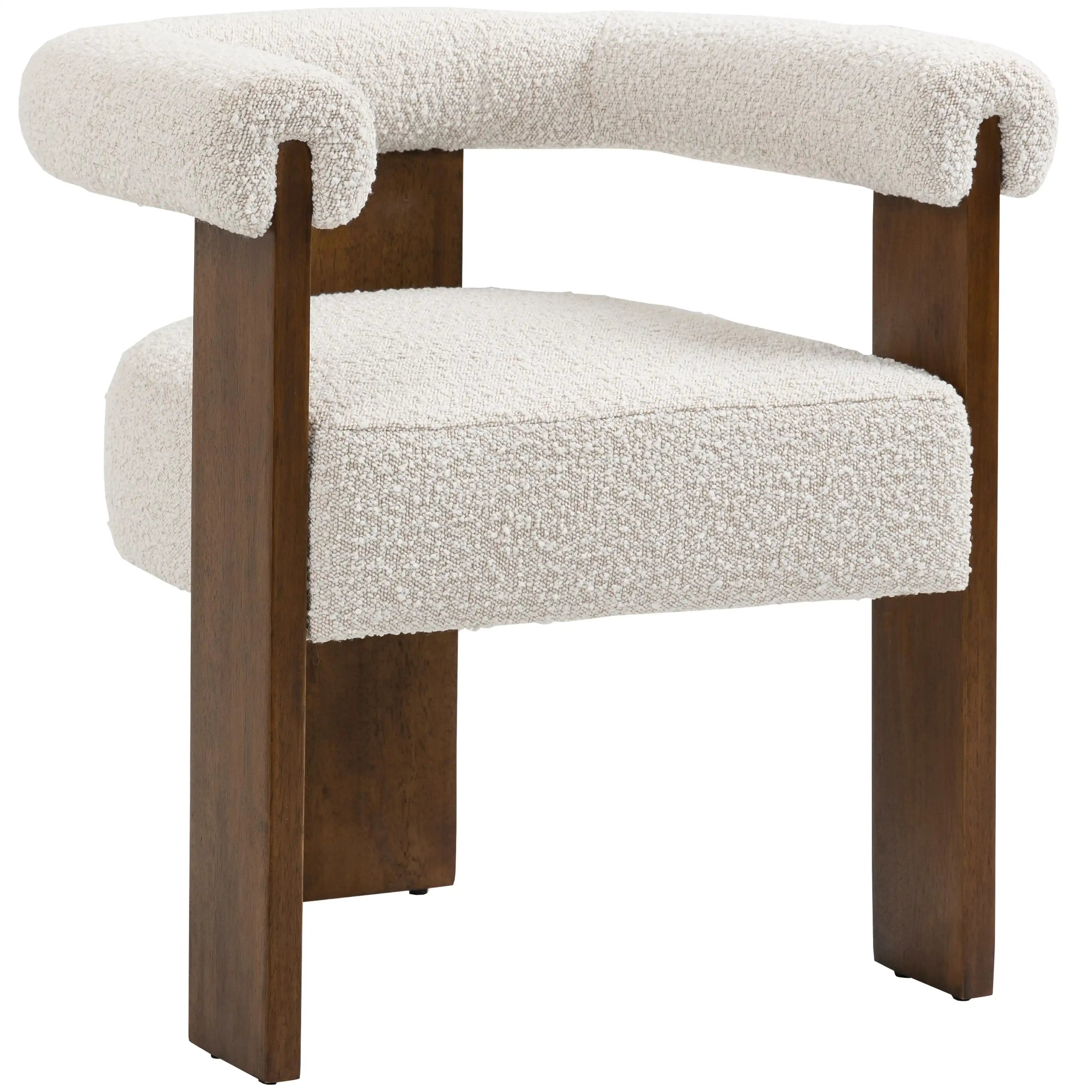 Barrel - Dining Chair - Dark Brown / Cream - Best Buy Furniture