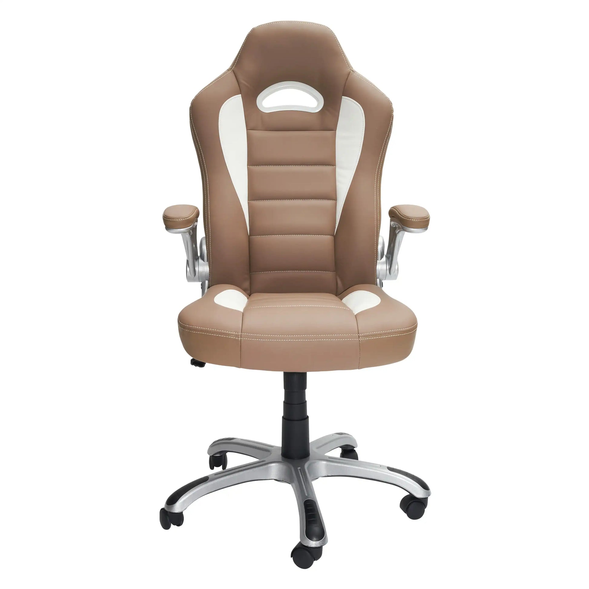 Techni Mobili High Back Executive Sport Race Office Chair with Flip-Up Arms, Camel - Best Buy Furniture