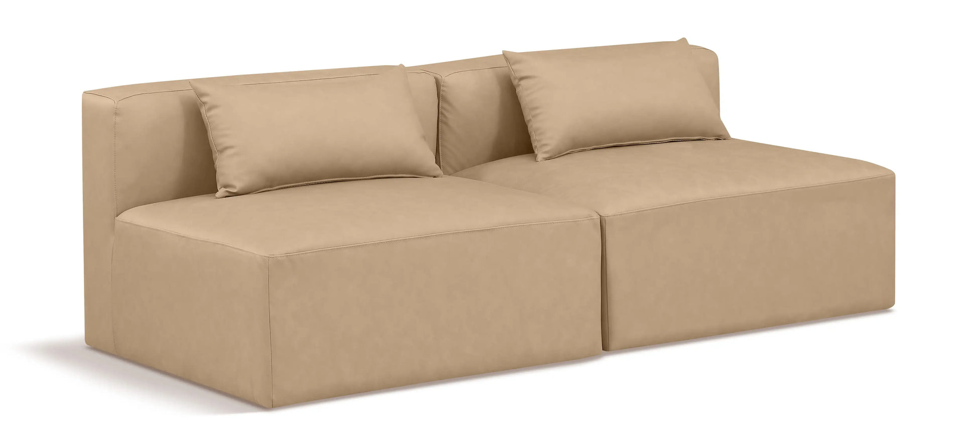 Cube - Modular 2 Piece Armless Sofa - Tan - Best Buy Furniture