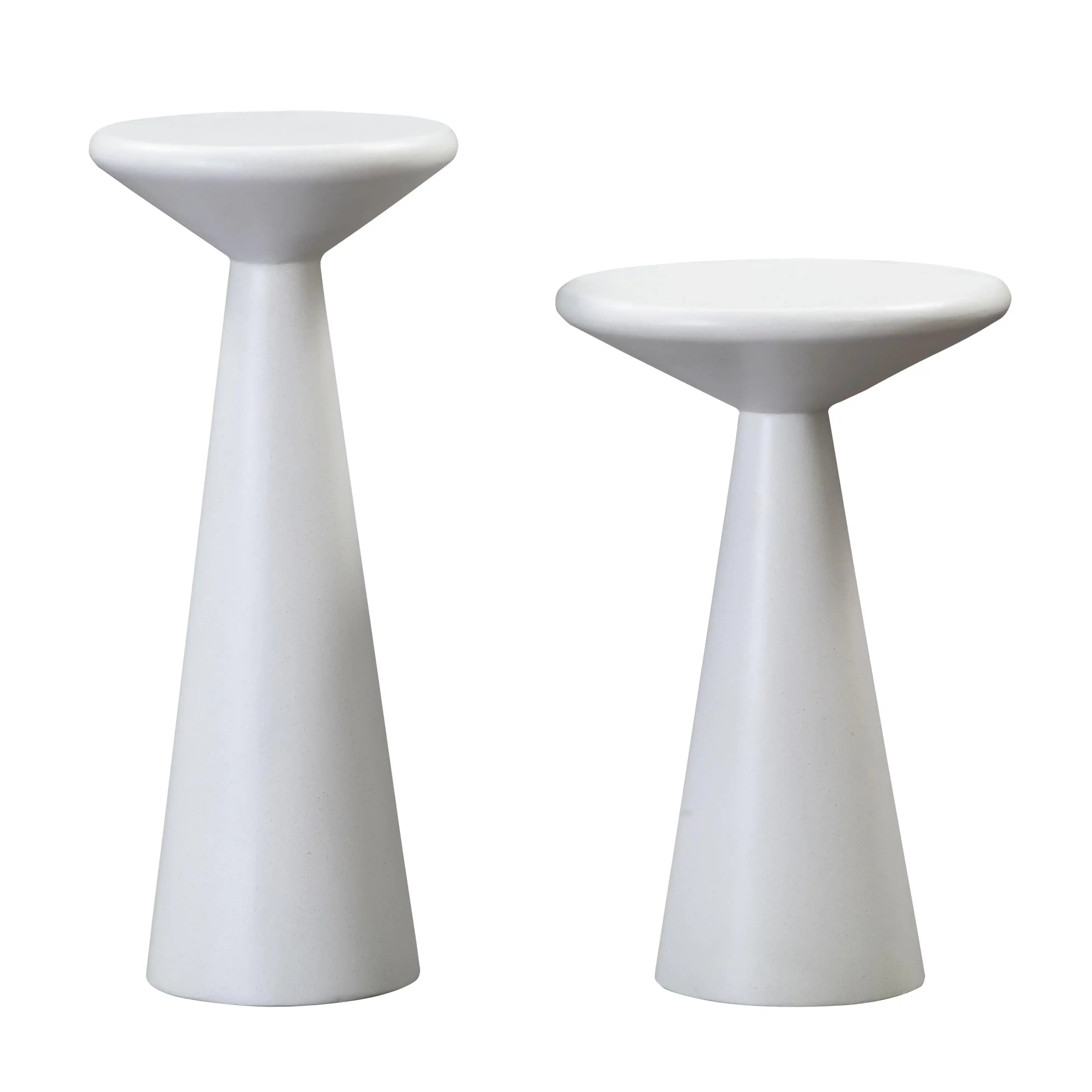 Gianna - Concrete Accent Tables (Set of 2) - White - Best Buy Furniture