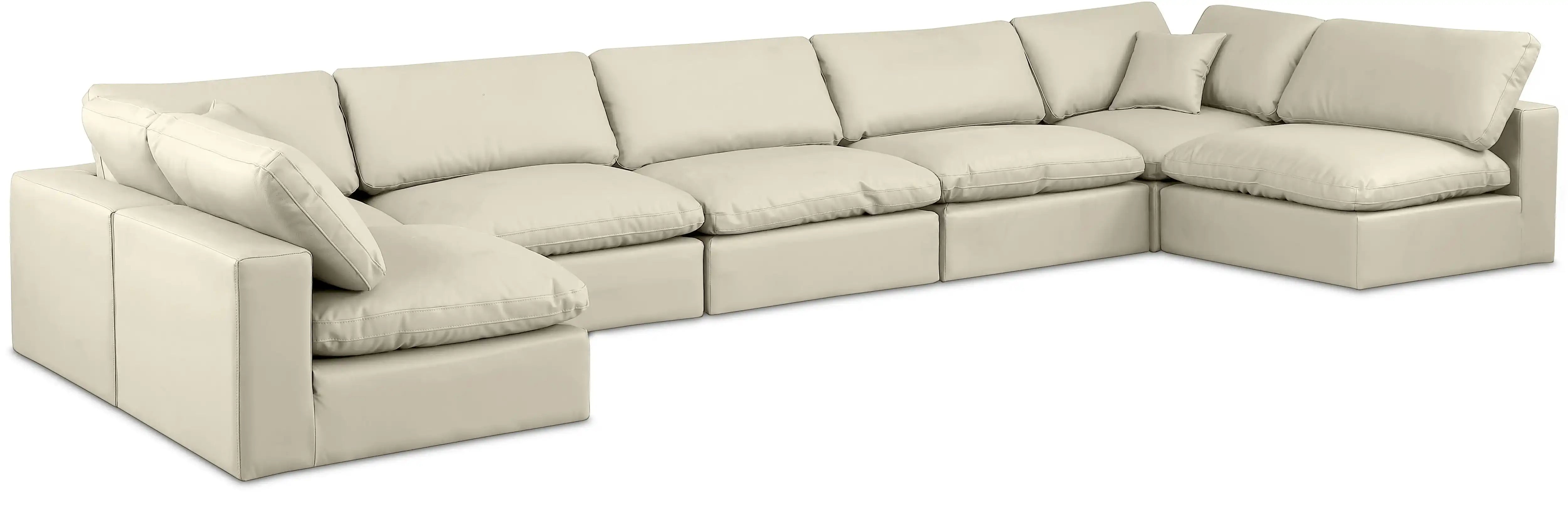 Comfy - 7 Piece Faux Leather Modular Armless Sectional - Best Buy Furniture