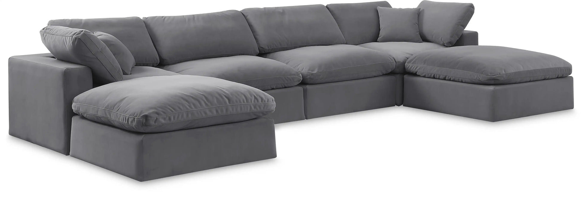Comfy - 6 Piece Velvet Modular Double Chaise Sectional - Best Buy Furniture