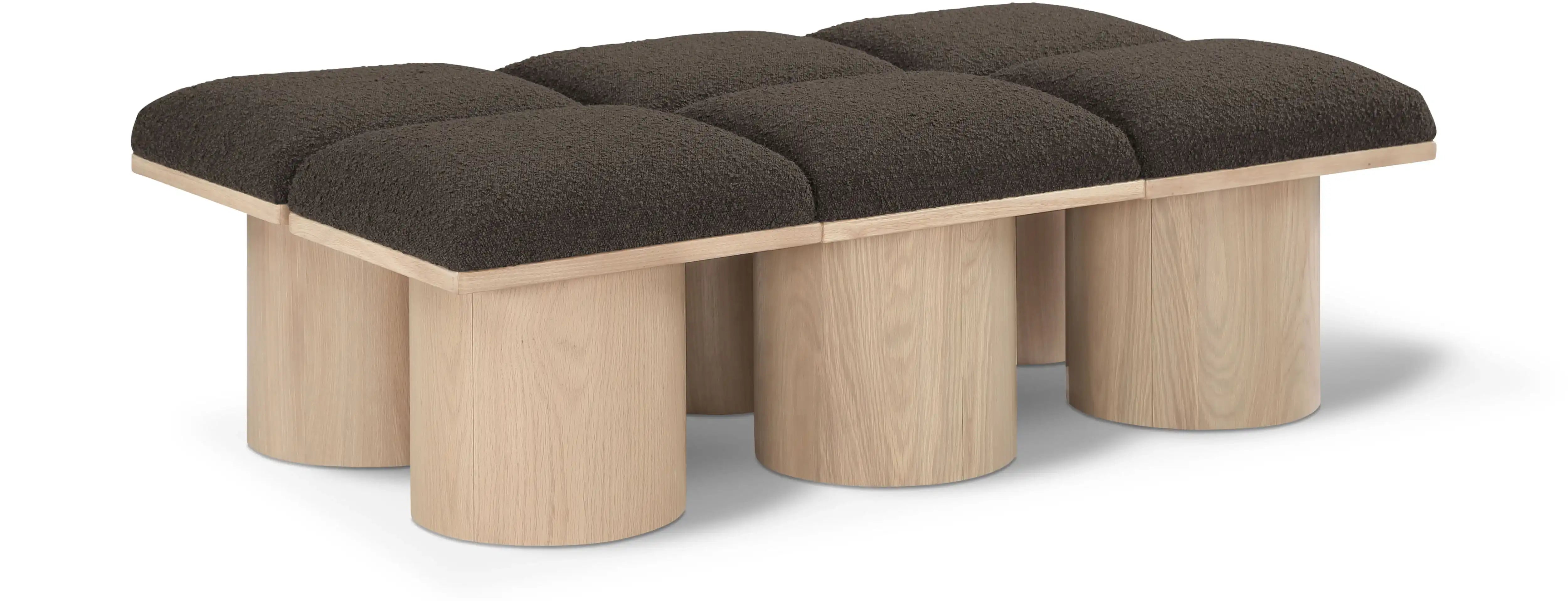 Pavilion - 6 Piece Modular Bench With Natural Base - Best Buy Furniture