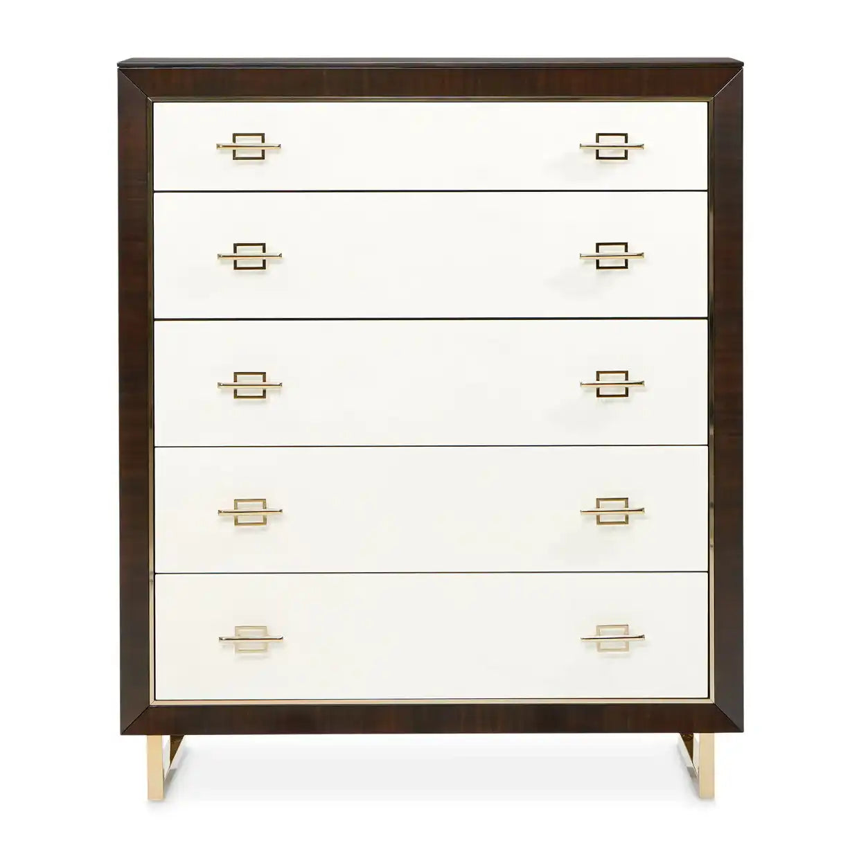 Belmont Place - 5-Drawer Chest - White / Dark Brown - Best Buy Furniture