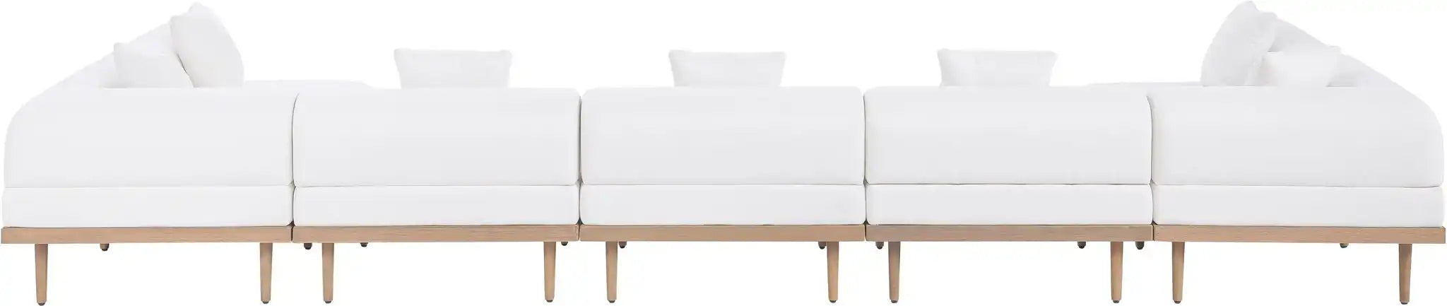 Laguna - 7 Piece Resilient Water Resistant Fabric 142" Upholstered Outdoor Patio Modular Sectional