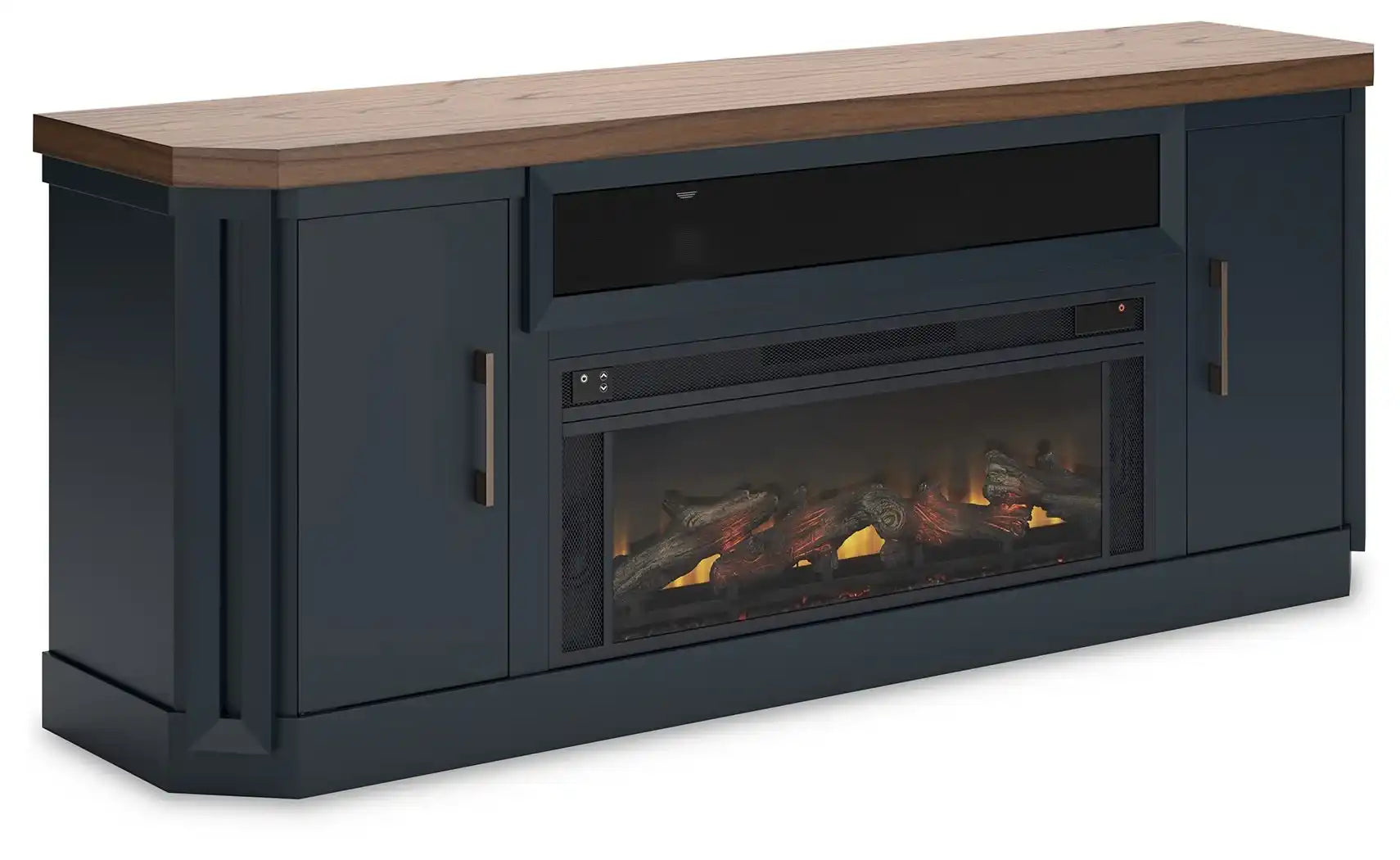 Landocken - 83" TV Stand With Electric Fireplace - Two-tone - Best Buy Furniture