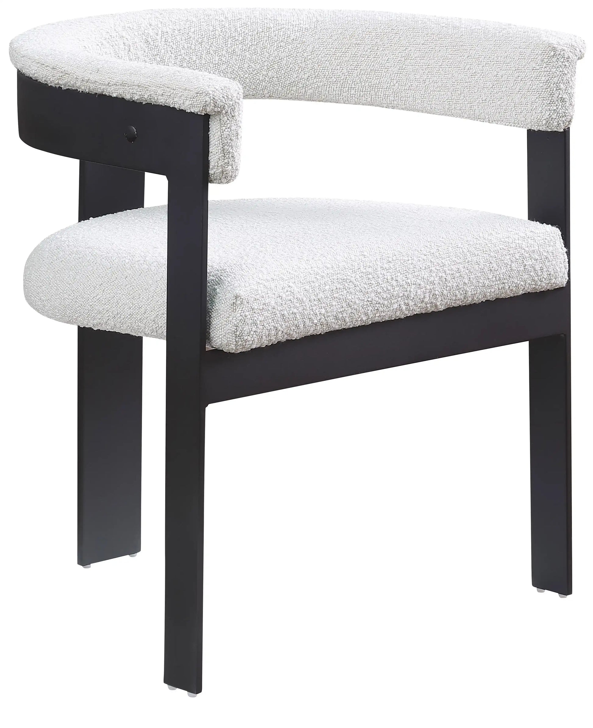 Romeo - Boucle Dining Chair With Black Base (Set of 2) - Best Buy Furniture