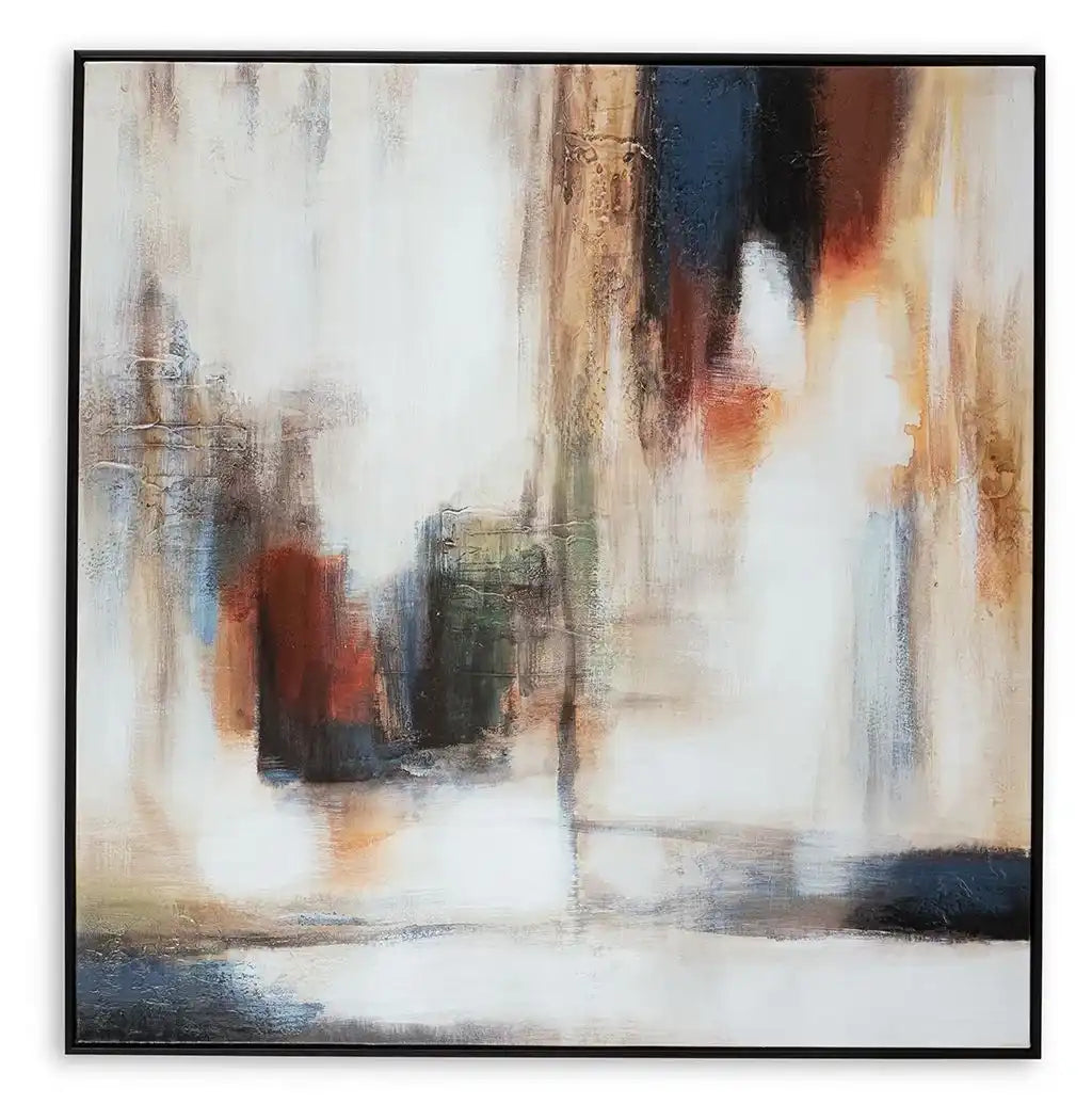 Pigeonford - Wall Art - White / Teal / Gold - Best Buy Furniture