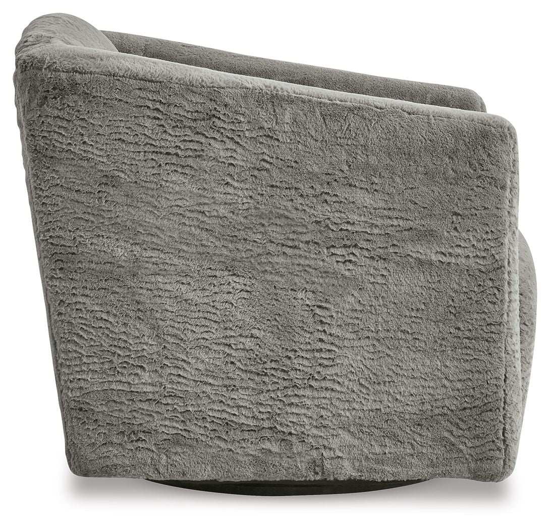 Bramner - Swivel Accent Chair - Charcoal - Best Buy Furniture