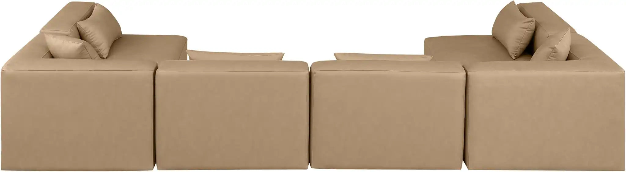 Cube - 6 Piece Modular Armless Sectional - Tan