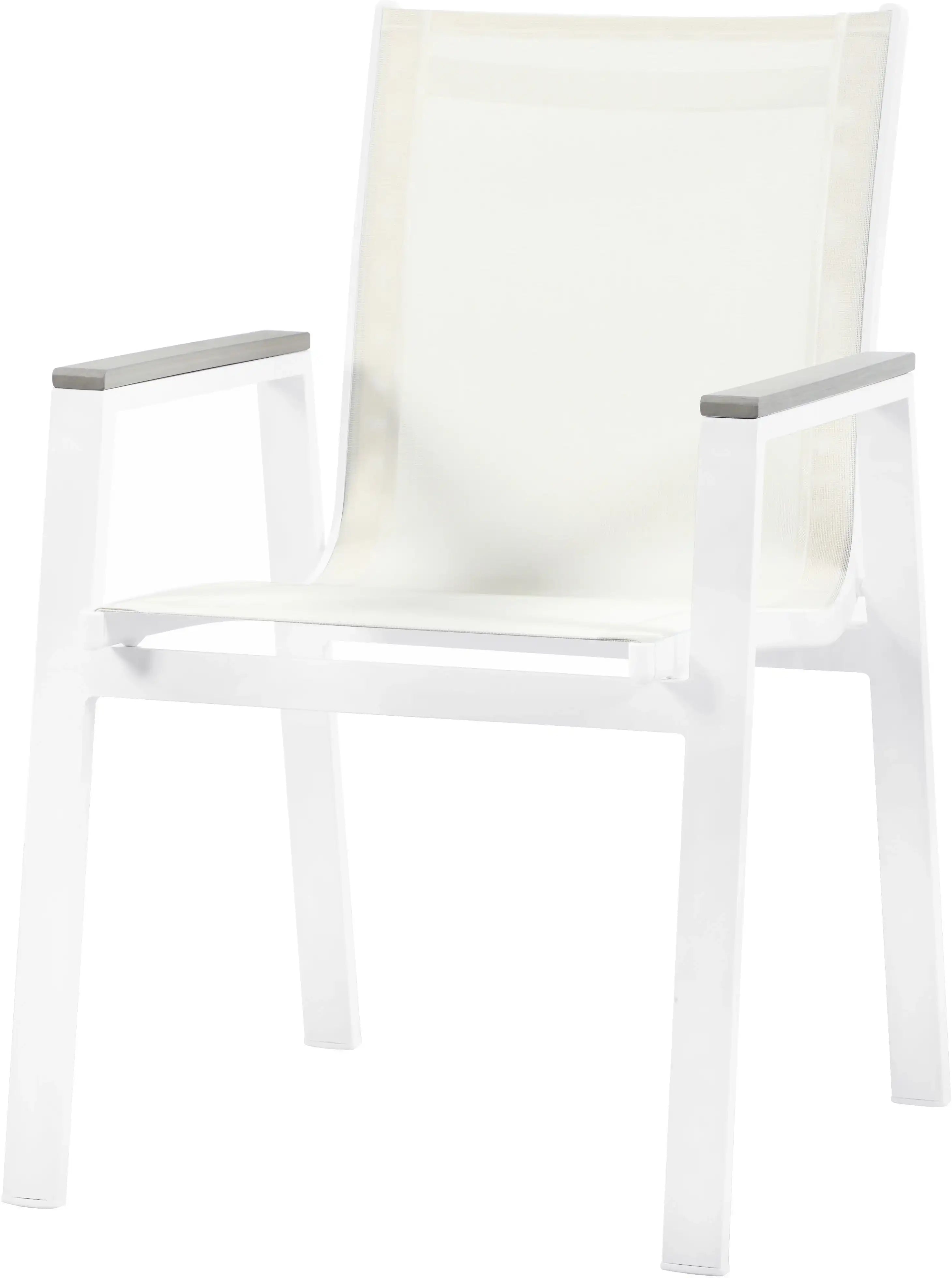Nizuc - Outdoor Patio Dining Arm Chair With White Frame And Gray Arms (Set of 2) - Best Buy Furniture