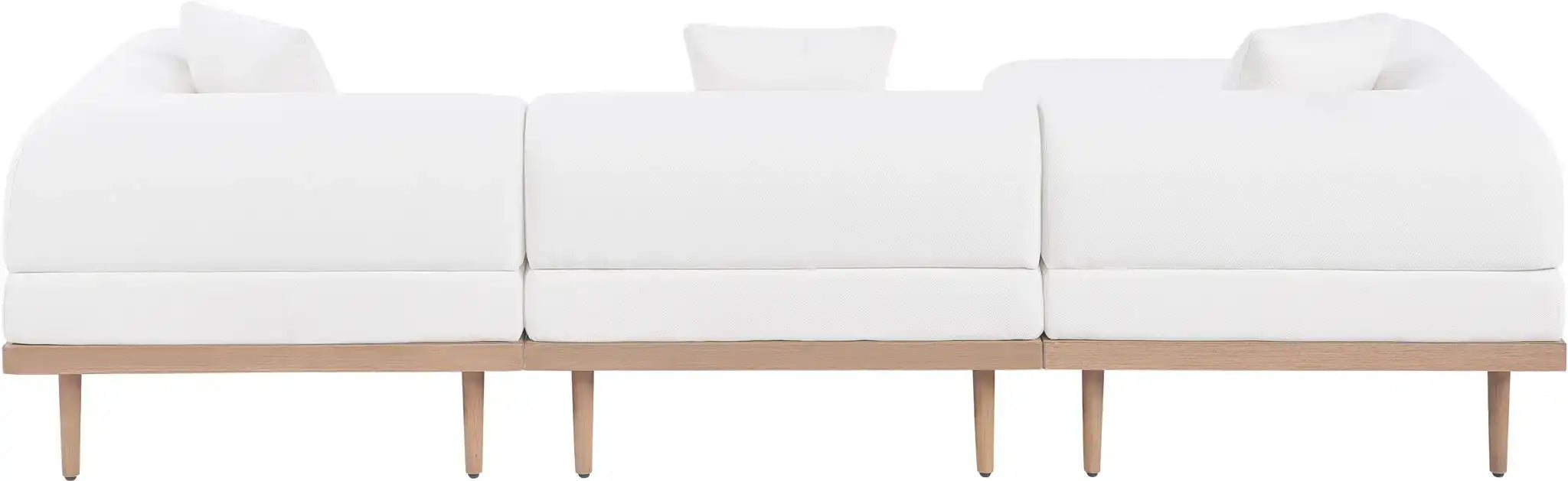 Laguna - 3 Piece Resilient Water Resistant Fabric 106.5" Upholstered Outdoor Patio Modular Sofa