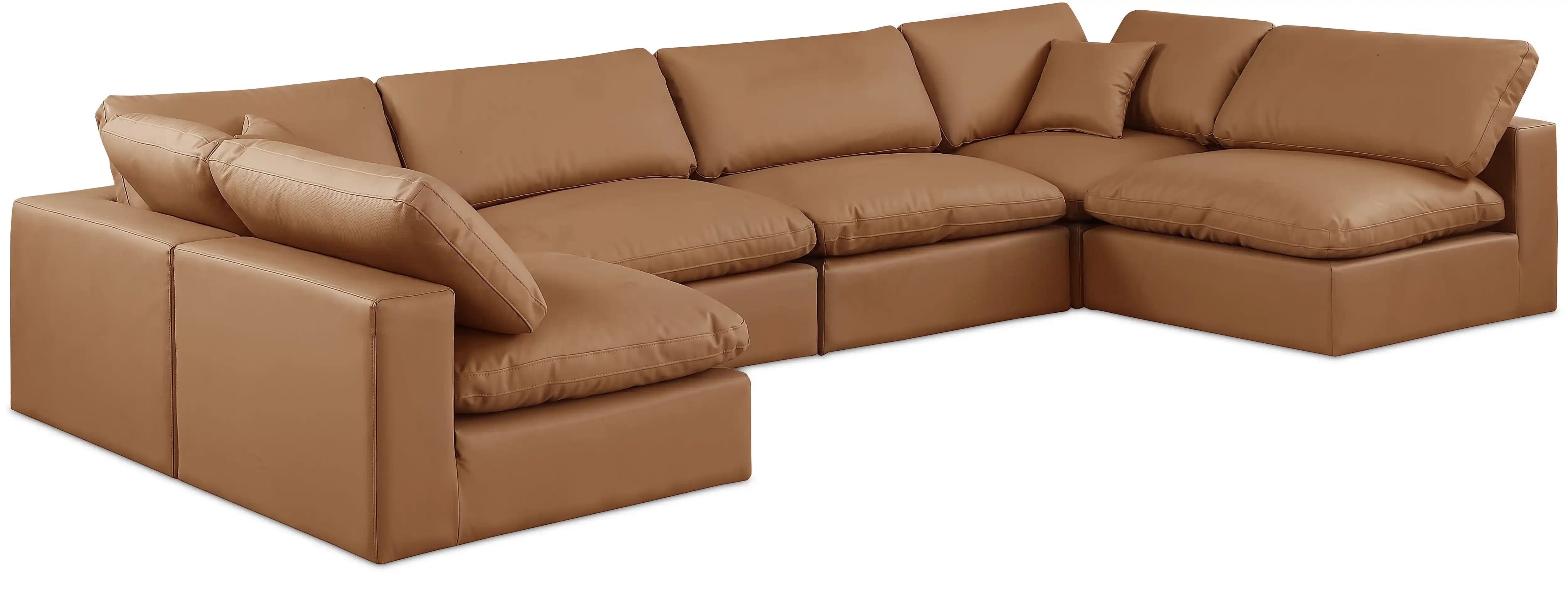 Comfy - 6 Piece Faux Leather Modular Armless Sectional - Best Buy Furniture