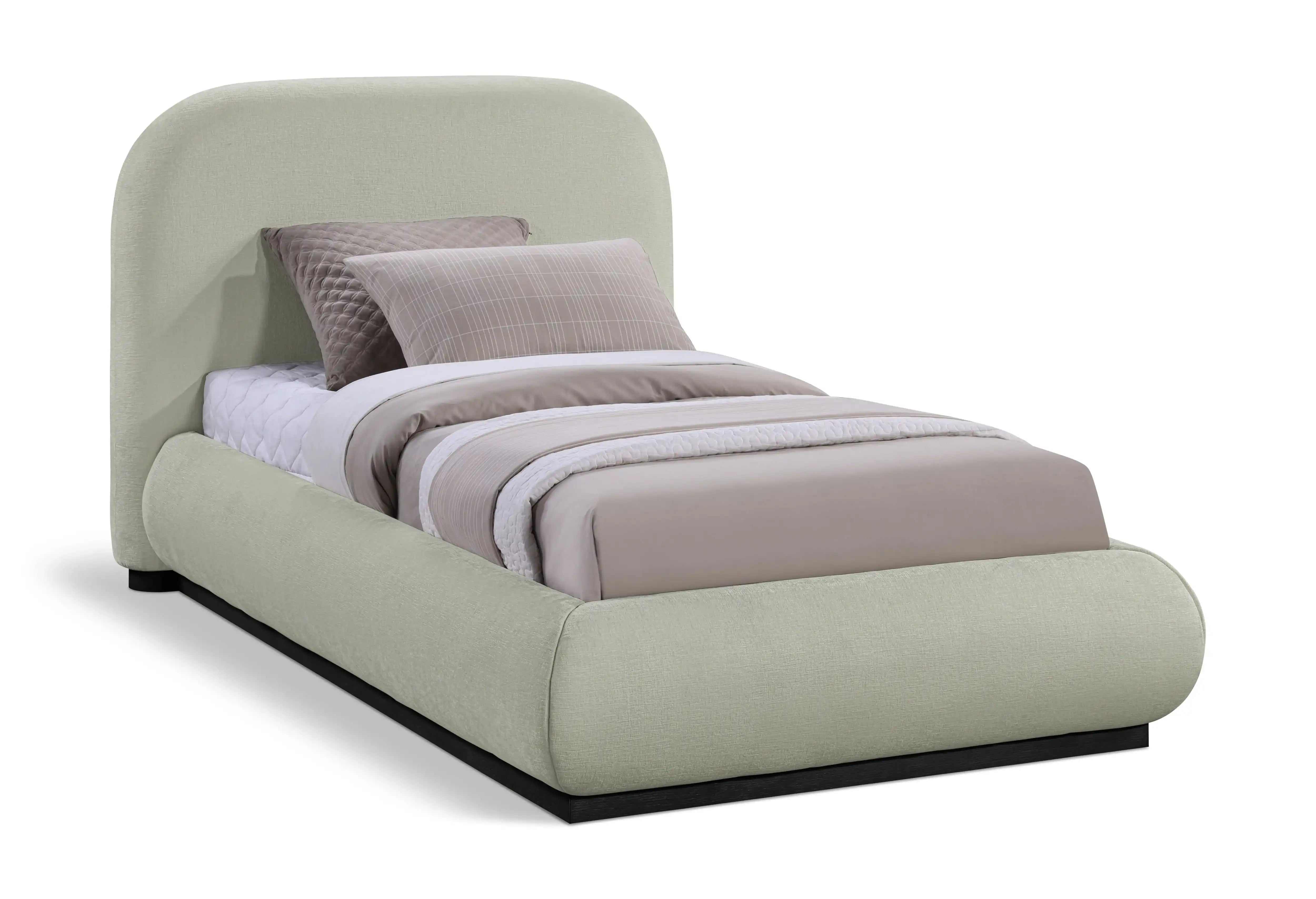 Vaughn - Chenille Bed With Black Base - Best Buy Furniture