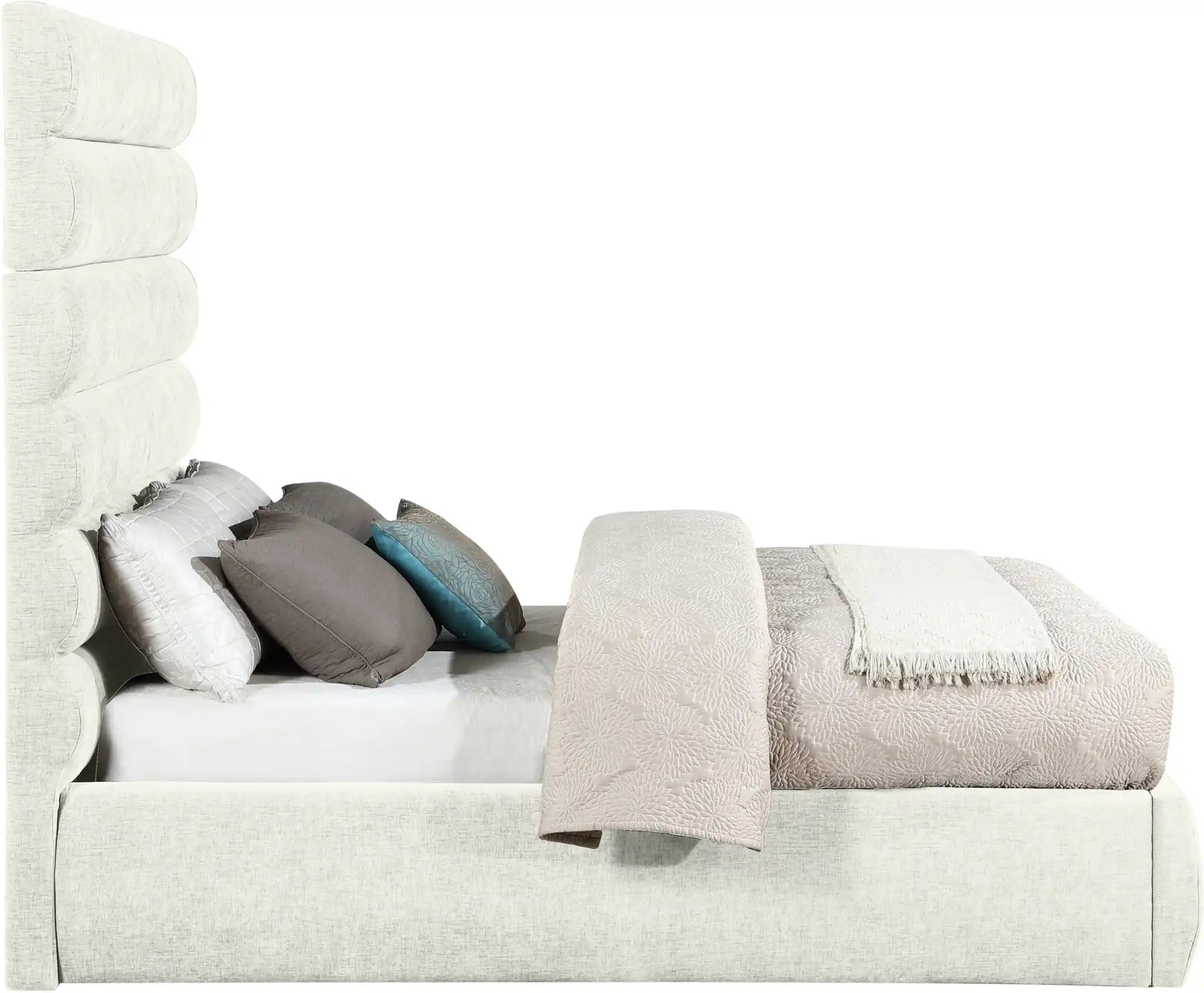 Adam - Chenille Fabric Bed With 70.5" Headboard