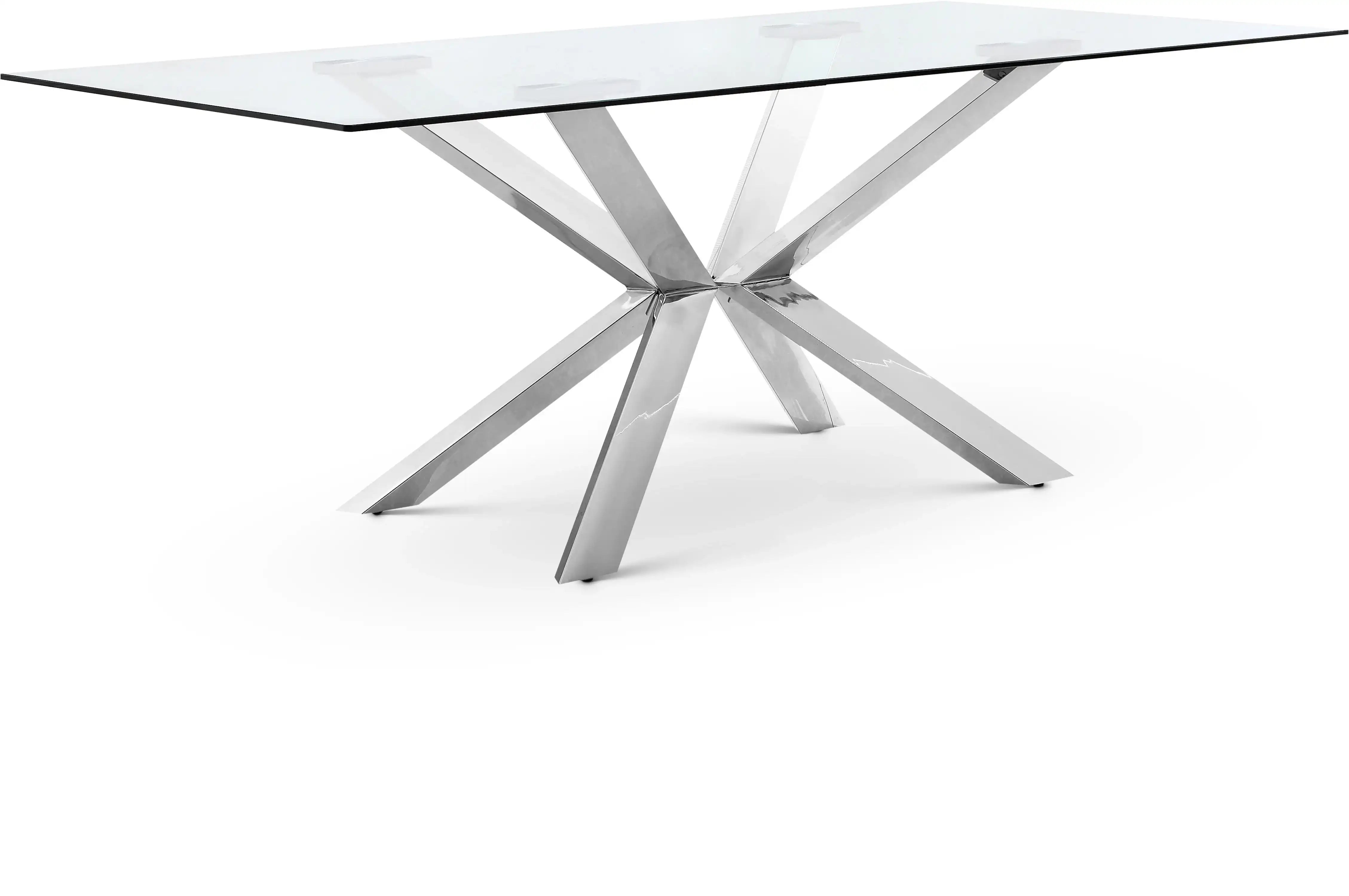 Juno - Glass Dining Table - Pearl Silver - Best Buy Furniture