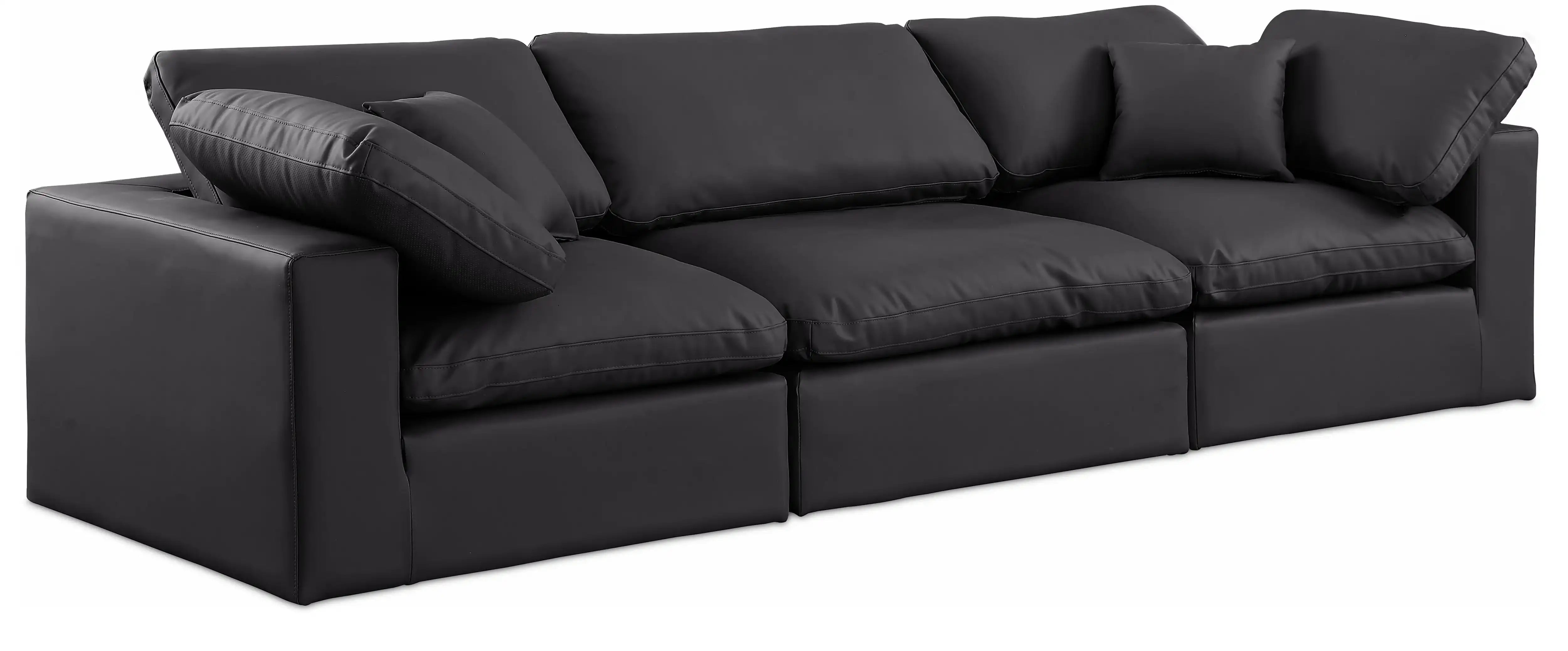 Comfy - Faux Leather Modular Sofa 3 Seats - Best Buy Furniture