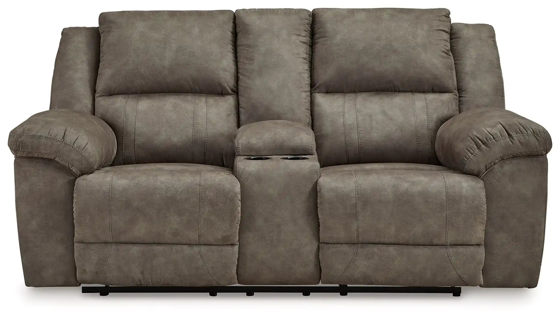 Laresview - Dbl Reclining Loveseat with Console - Fossil - Best Buy Furniture