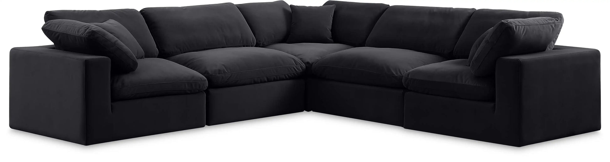 Comfy - 5 Piece Velvet Modular Corner Sectional - Best Buy Furniture